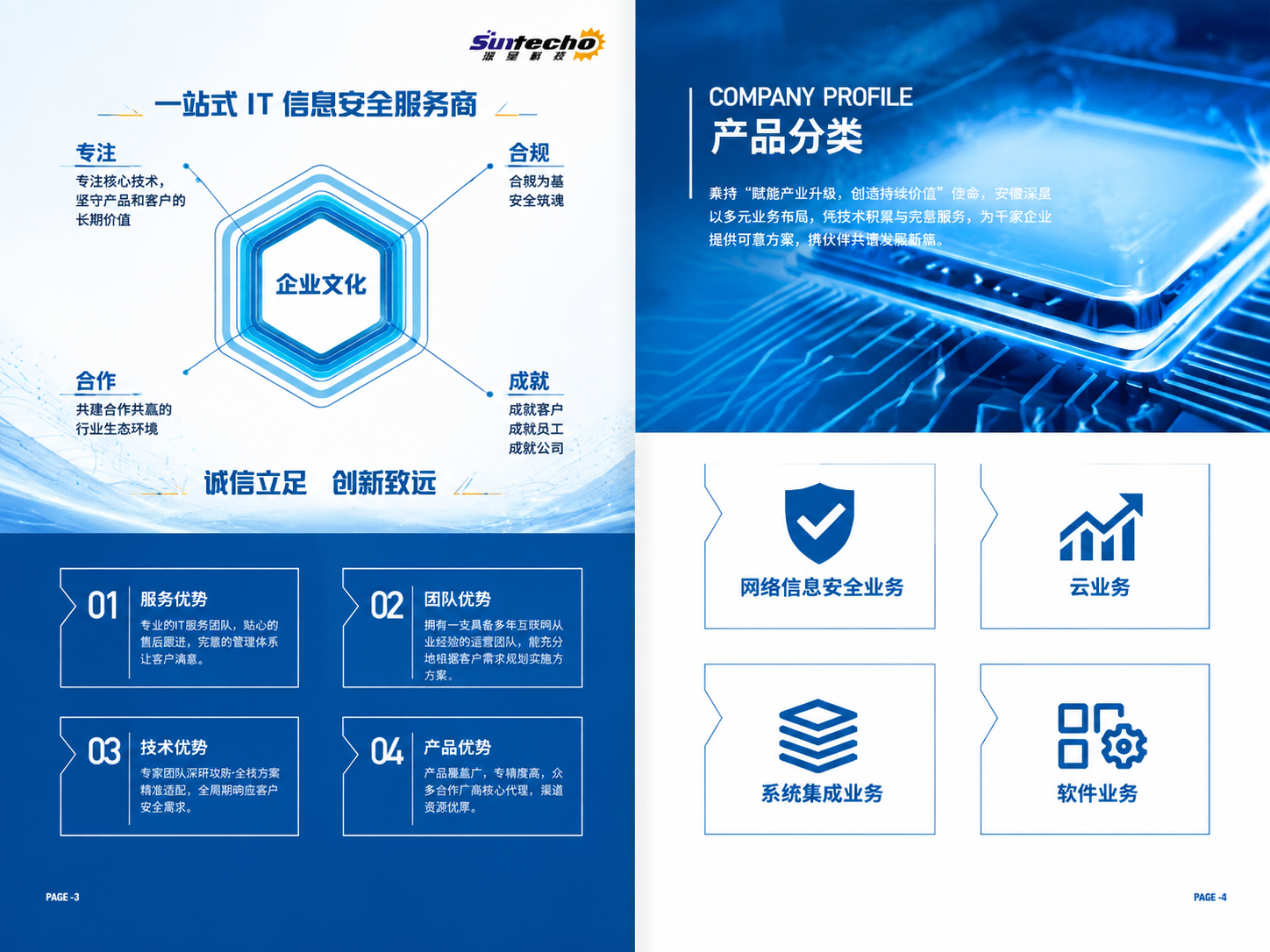 企业宣传册左右跨页设计，将两张竖版彩页融合为一页左右开跨页。参… - 图片创意预览