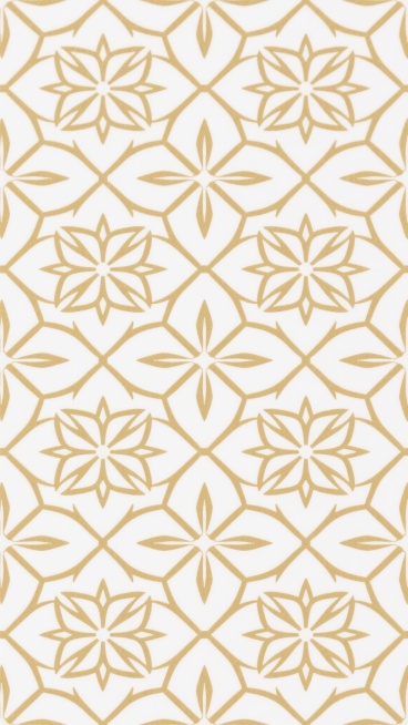 一张白色背景上的暗纹图案，由金色线条构成的几何花纹组成，这些花纹呈对称分布，整体形成一个重复的、有规律的图案。预览效果