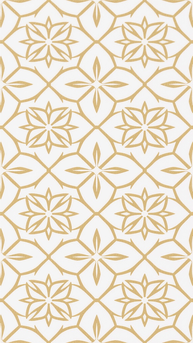 一张白色背景上的暗纹图案，由金色线条构成的几何花纹组成，这些花纹呈对称分布，整体形成一个重复的、有规律的图案。