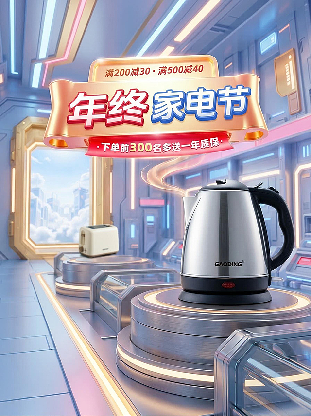 将电水壶融入家电节促销设计