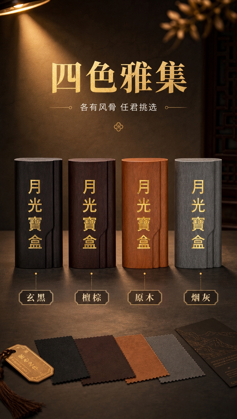 [商品] 使用【图1】四色木质眼镜盒全家福（自上而下：深黑胡桃… - 图片创意预览