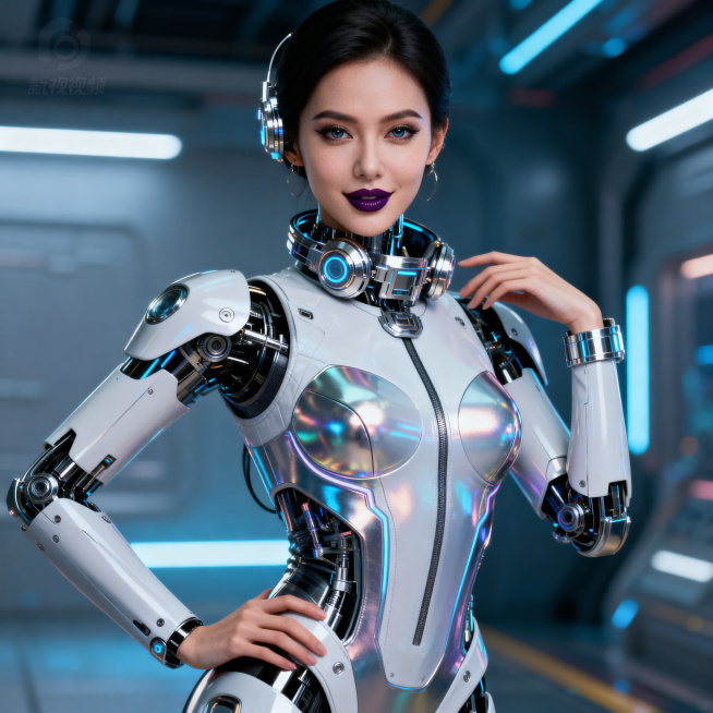 为面向上班族的PPT代做业务设计一个女性IP形象，性感身材，冷艳友好的真人气质面容，高端风格，未来感体现在气质而非机器人形态，具有极强的视觉冲击力，适合作为短视频主角出镜预览效果