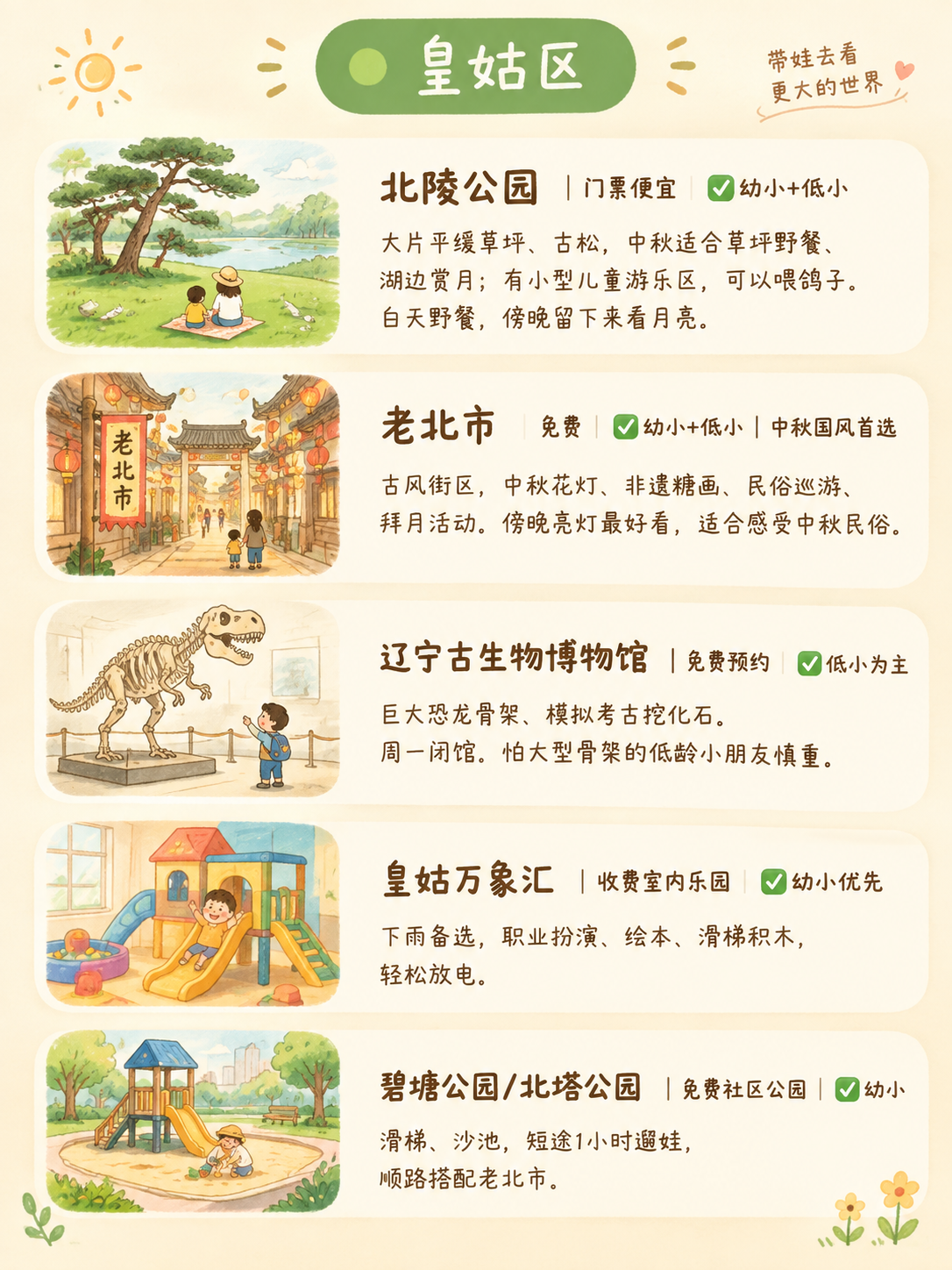 小红书笔记图文内容图，治愈简约手绘亲子风，与封面风格一致，浅米… - 图片创意预览