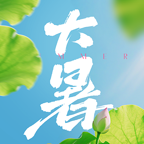 大暑实景感荷叶水珠天空祝福公众号次图