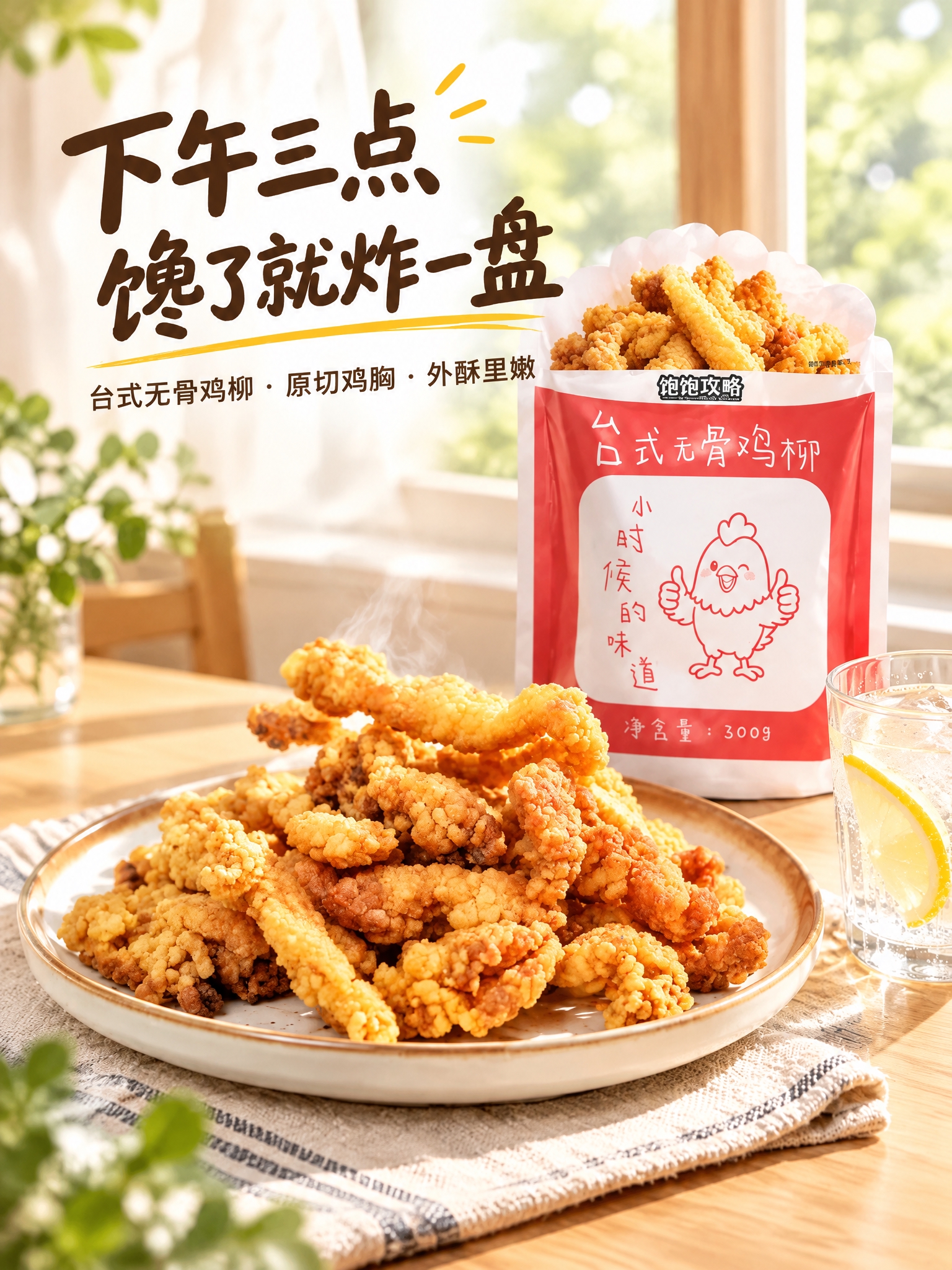 基于原图重新构图为3:4竖版，保持画面主体、鸡柳盘、包装袋、气… - 图片创意预览