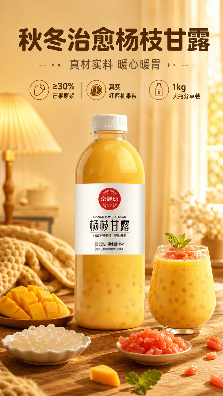 [商品] 使用【图1】京鲜舫杨枝甘露1kg瓶装饮料；保留瓶身标… - 图片创意预览