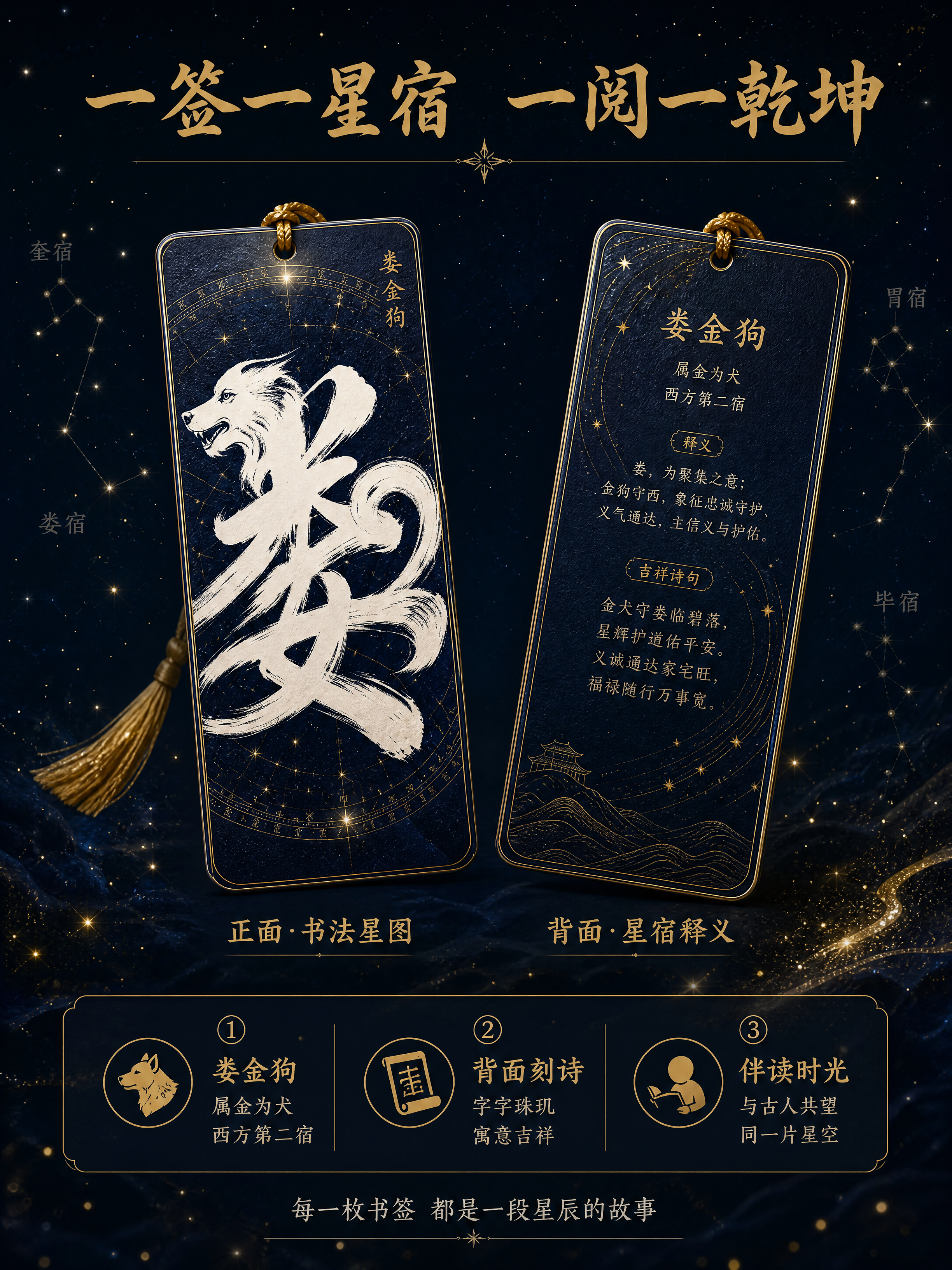 [商品] 使用【图3】娄金狗书签图案（正面）和一张书签背面设计… - 图片创意预览