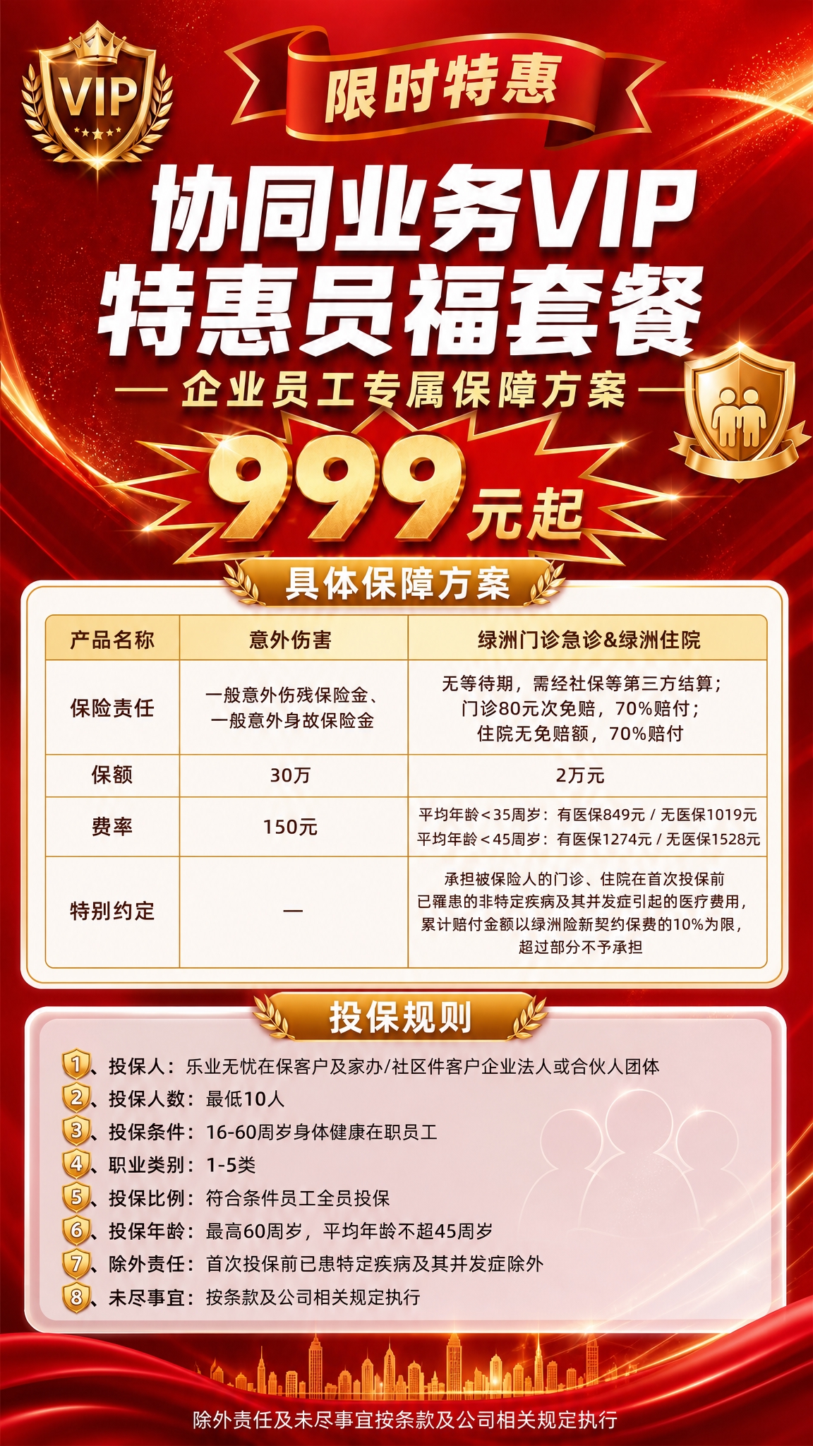 基于参考图的红金商务风格和整体版式，重新生成一张企业员工福利保… - 图片创意预览
