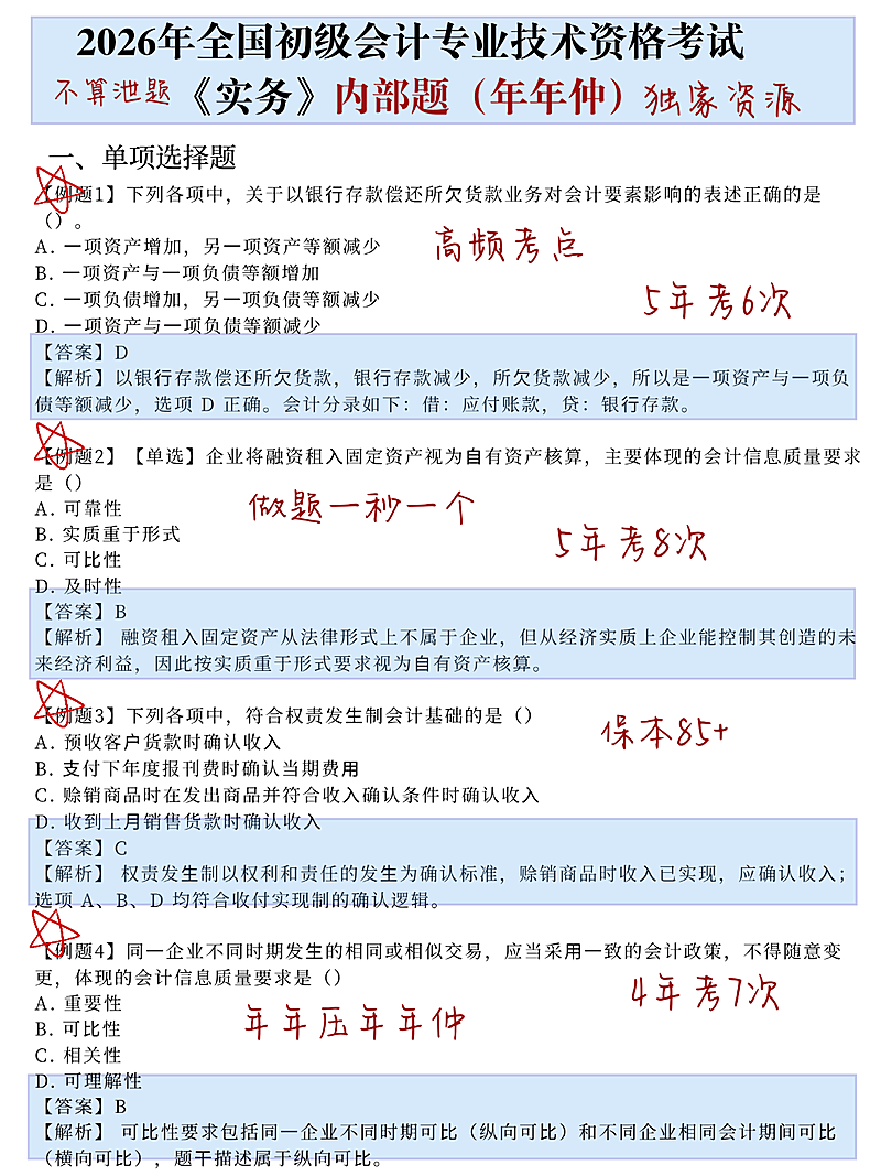 教育培训职业技能初级会计师考试知识干货分享小红书配图