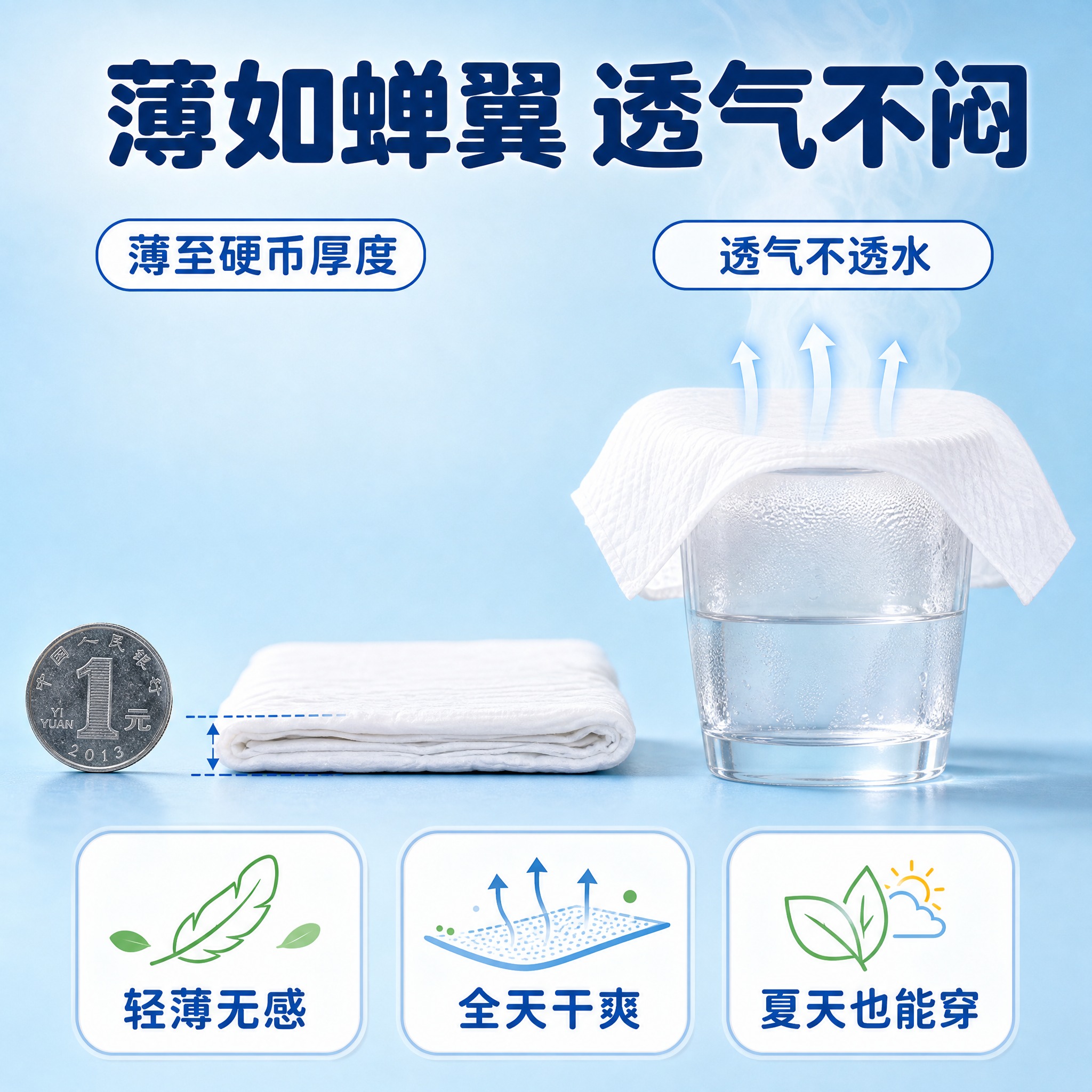 [主图-4] 安睡裤轻薄透气展示 产品轻薄厚度对比 透气实验… - 图片创意预览