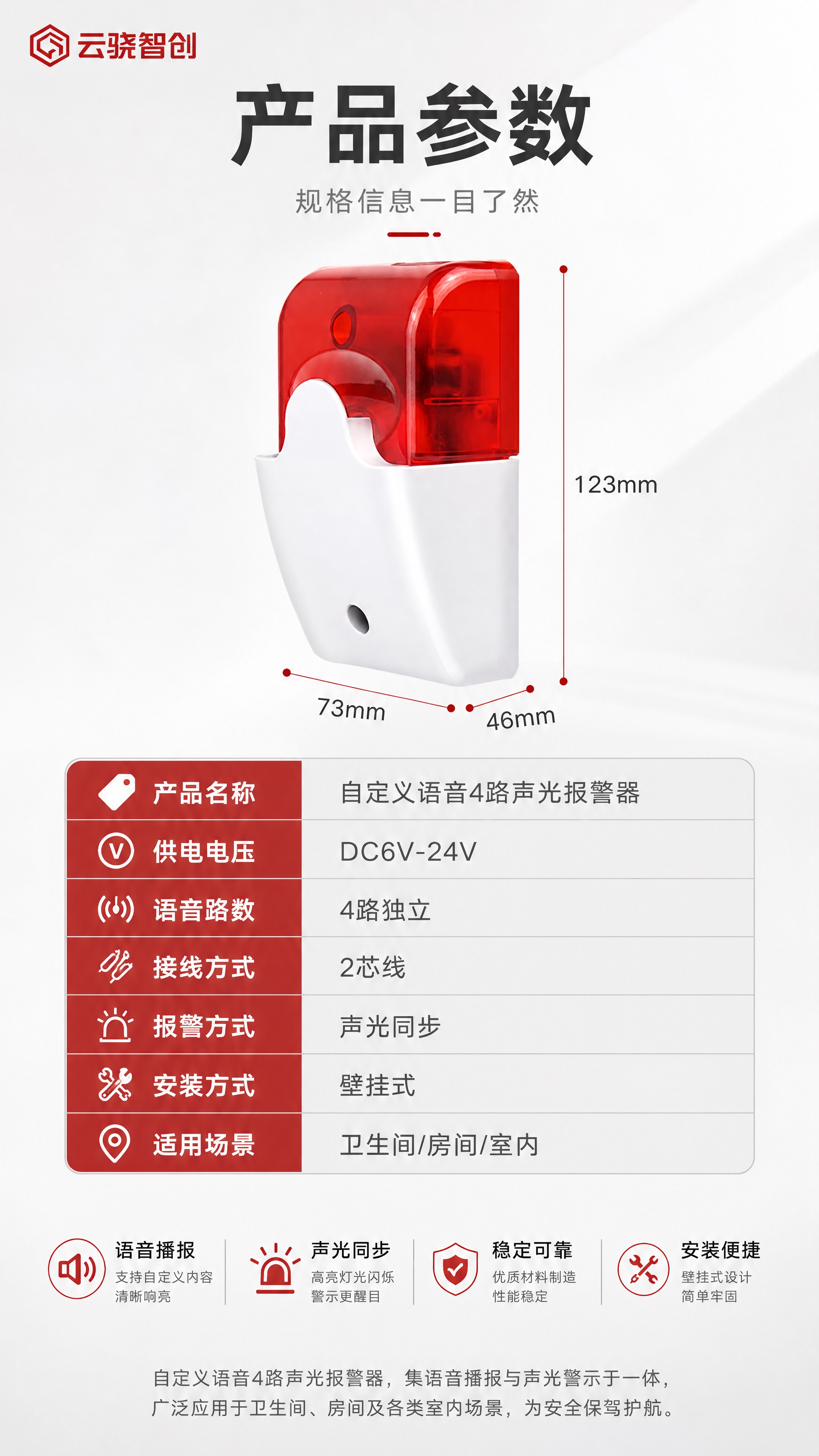 [商品] 使用【图1】自定义语音4路声光报警器；保留产品整体结… - 图片创意预览