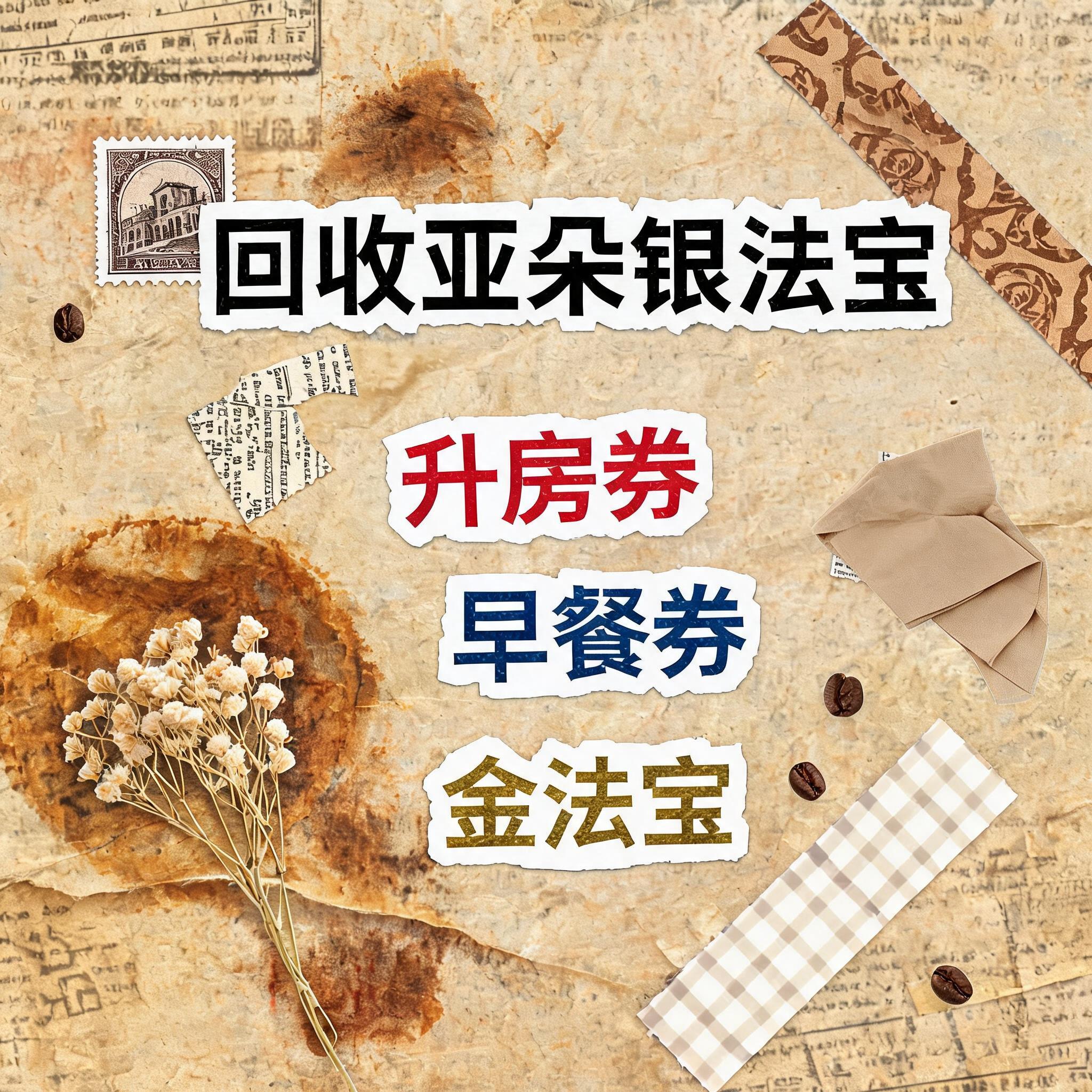 小红书大字封面，复古手账拼贴风格，参考图风格，主题文字为"回收… - 图片创意预览