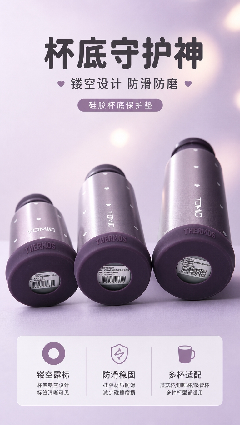 [商品] 使用【图1】镂空环形硅胶杯底保护垫、【图3】蘑菇杯安… - 图片创意预览
