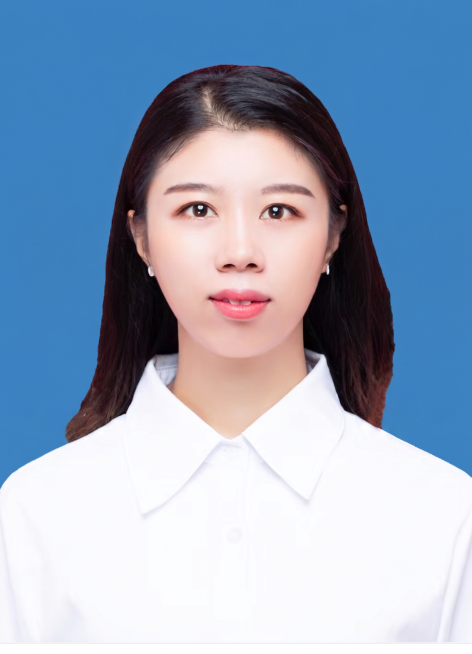 将图片的白色背景替换成和参考图一致的纯色蓝色背景，保持人物和衣物不变预览效果