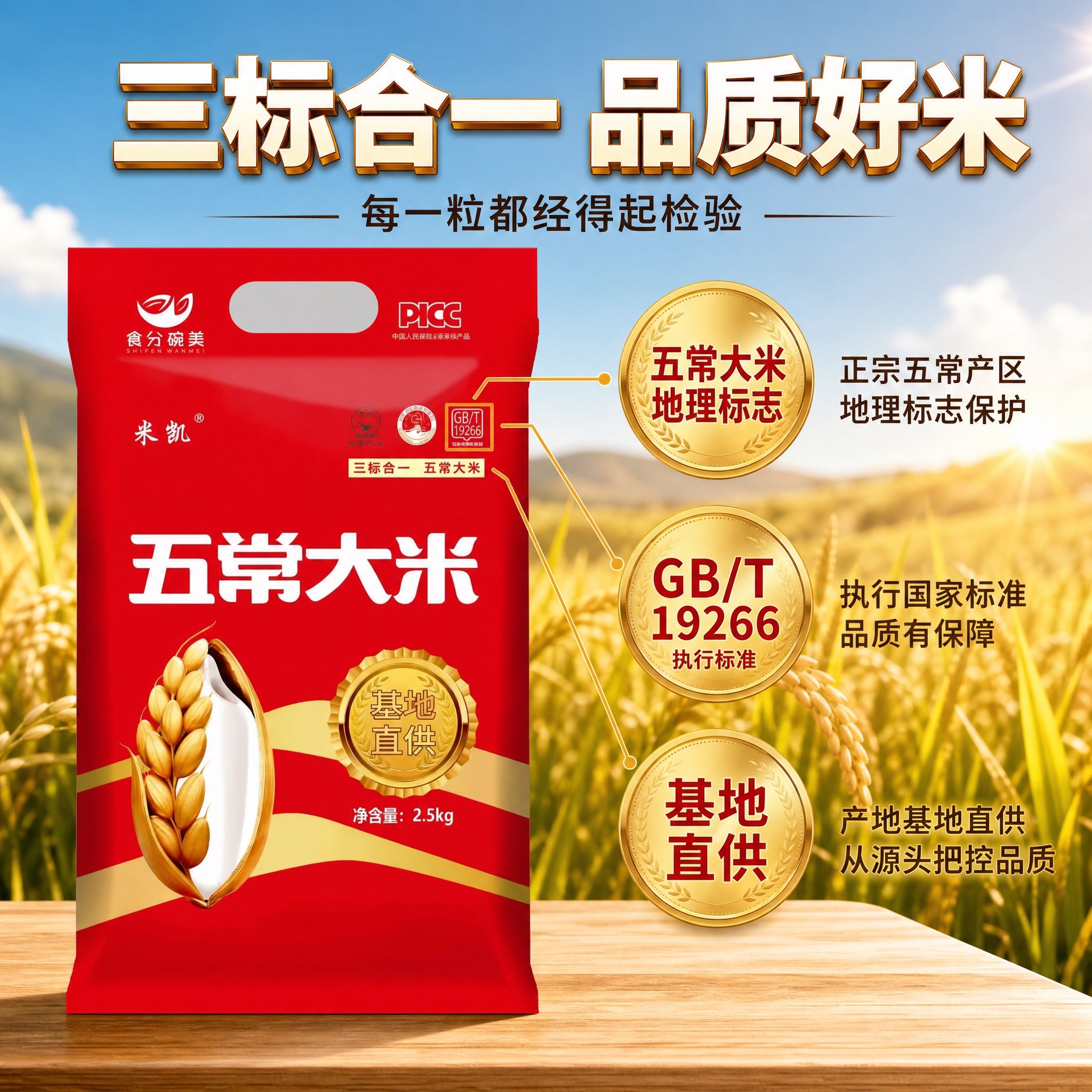 [主图-2] 核心亮点溯源 三标合一品质保障 信任型主图 [统… - 图片创意预览