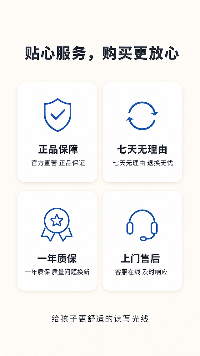 请为“全光谱护眼台灯”撰写详情页，核心卖点为“无蓝光危害、无可视频闪、高显指”。目标人群是担心孩子视力的家长。

硬性要求：

1. 禁用词：不得出现“防近视”“缓解眼疲劳”“护眼灯”（因法规禁用），改用“AA级照度”“高显色性”“低蓝光特性”
2. 必须包含数据：显色指数Ra≥97、RG0无蓝光危害等级、无可视频闪（频率＞3125Hz）、照度均匀度≤3
3. 证据呈现：用“权威检测报告+实拍对比图”替代纯文字宣传

内容结构：

1. 标题：数字+痛点（例：显色指数Ra97，为何绘本颜色失真可以终结了）
2. 场景：孩子写作业揉眼睛、书本反光刺眼
3. 原理图解文字说明：LED芯片结构如何过滤有害蓝光
4. 对比表格：普通台灯 vs 本产品（照度/频闪/显色/蓝光等级四行）
