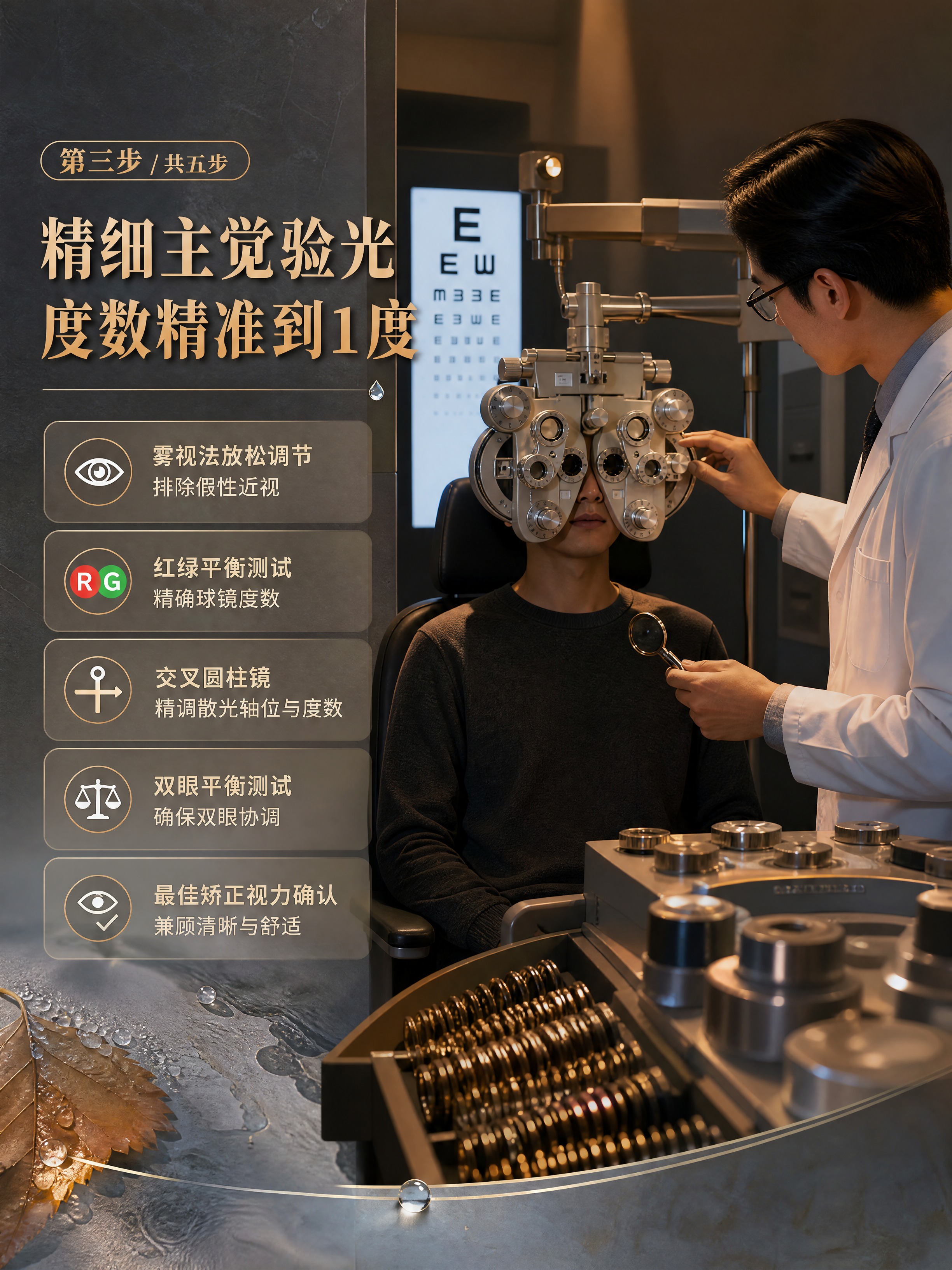 [商品] 验光流程第3张-综合验光仪主觉验光；顾客坐在综合验光… - 图片创意预览