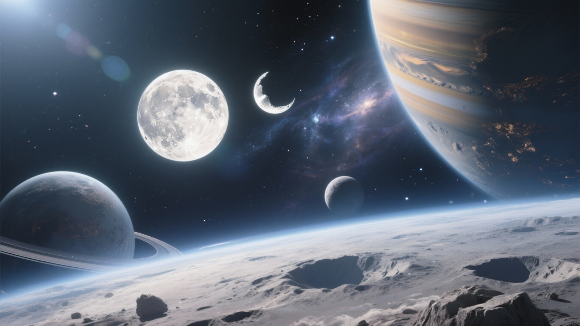帮我生成50张关于月亮或者星球的图片预览效果