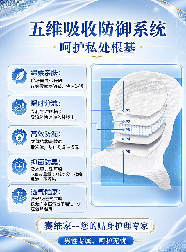 保留所有文字内容和产品结构图，延续蓝白银丝渐变+简约金边的高级精致风格，重新精致排版，让信息层级清晰，提升整体高级感和专业质感