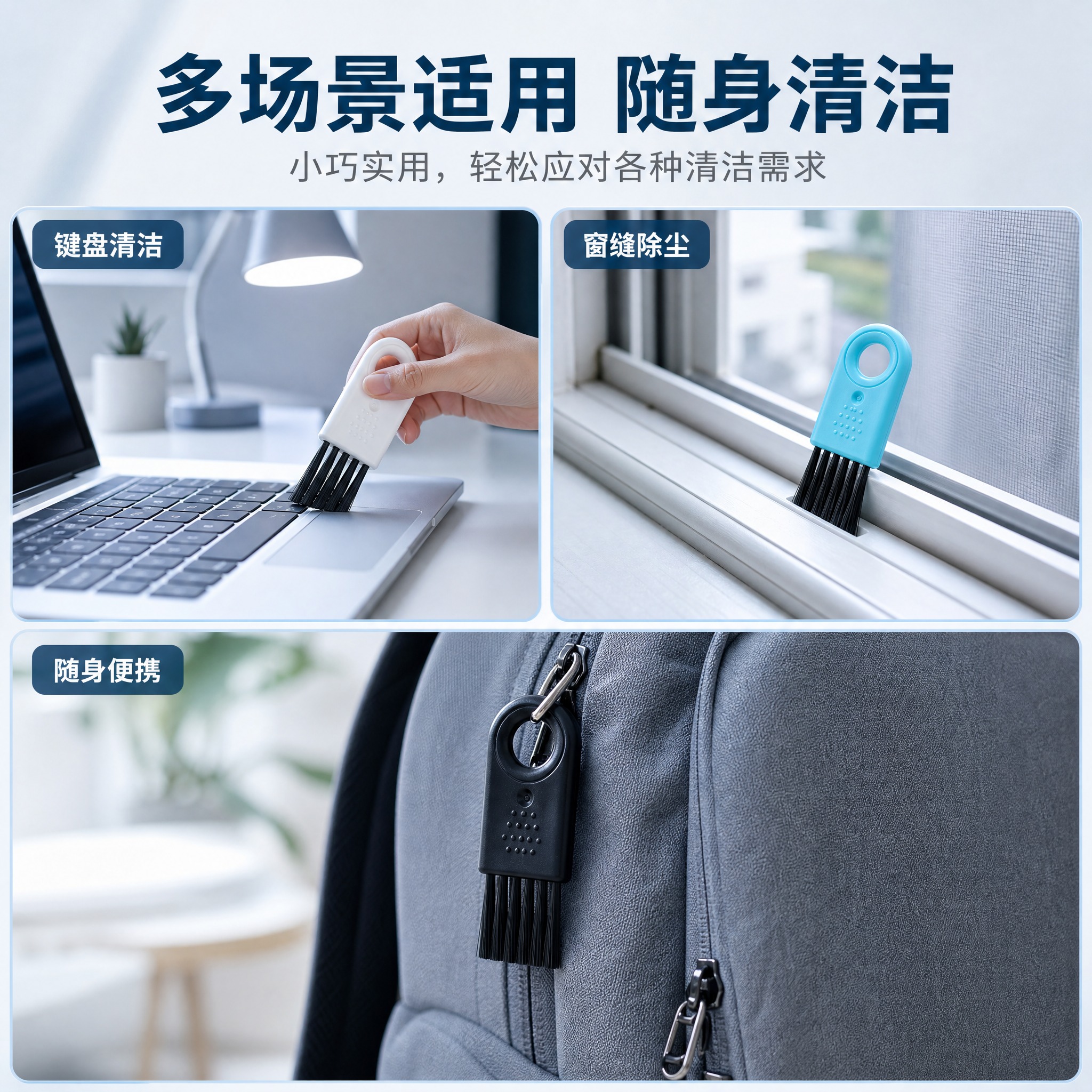 [主图-4] 多场景适用展示图，呈现清洁刷在不同生活场景中的使… - 图片创意预览