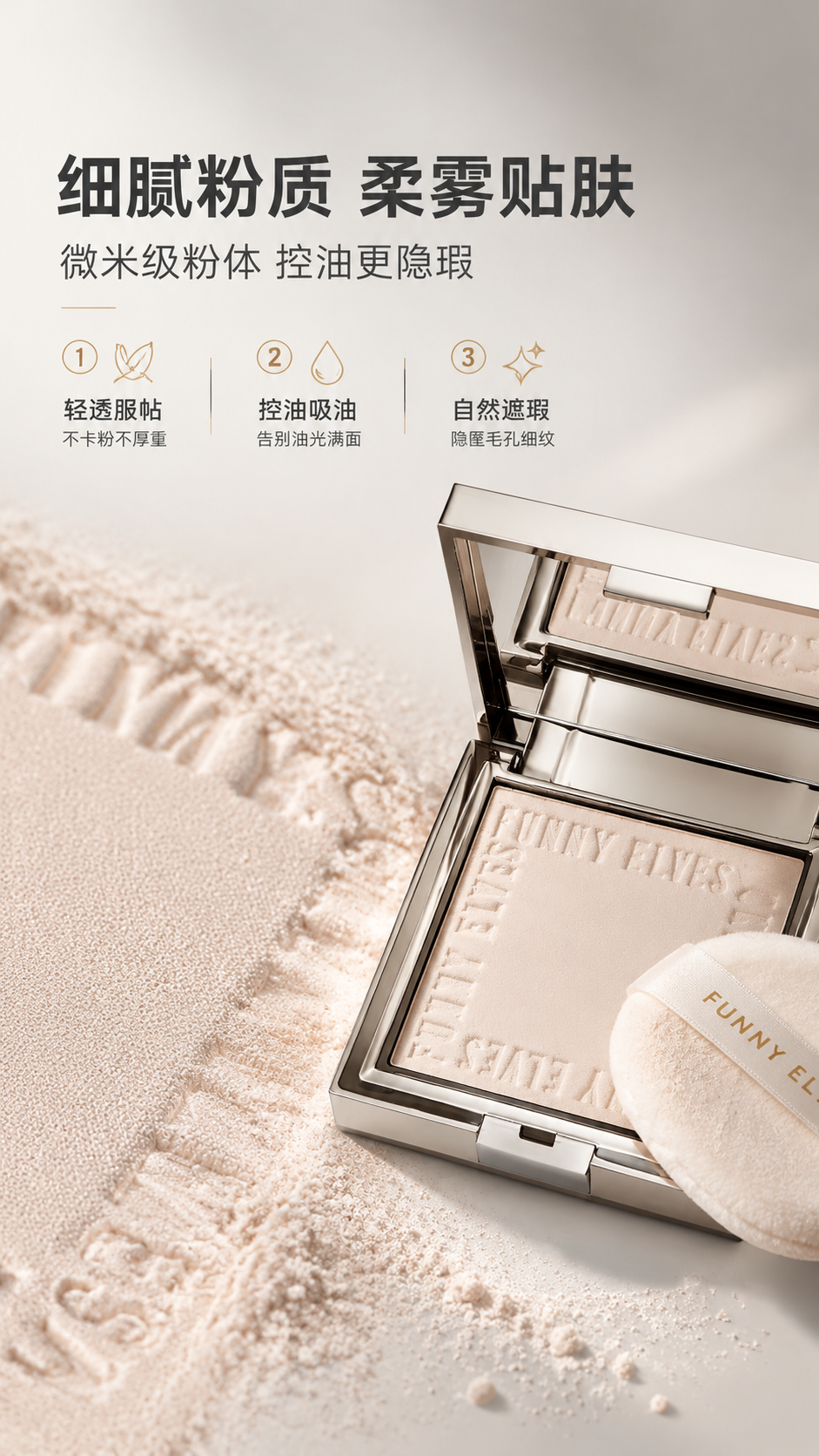 [商品] 使用【图1】银色方壳FUNNY ELVES粉饼；保留… - 图片创意预览