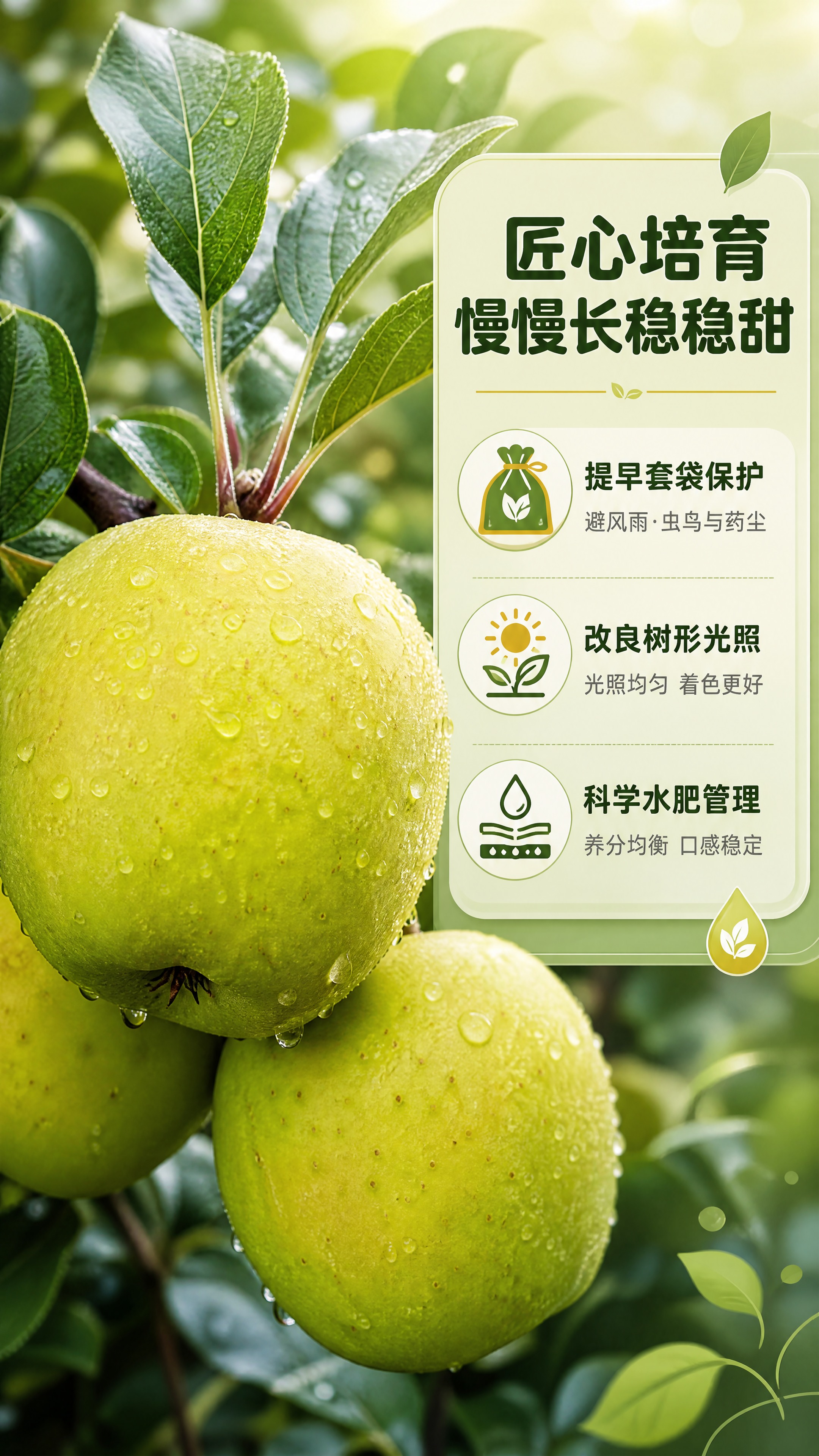 [商品] 使用【图4】带细密果点的青苹果特写；保留苹果青黄渐变… - 图片创意预览