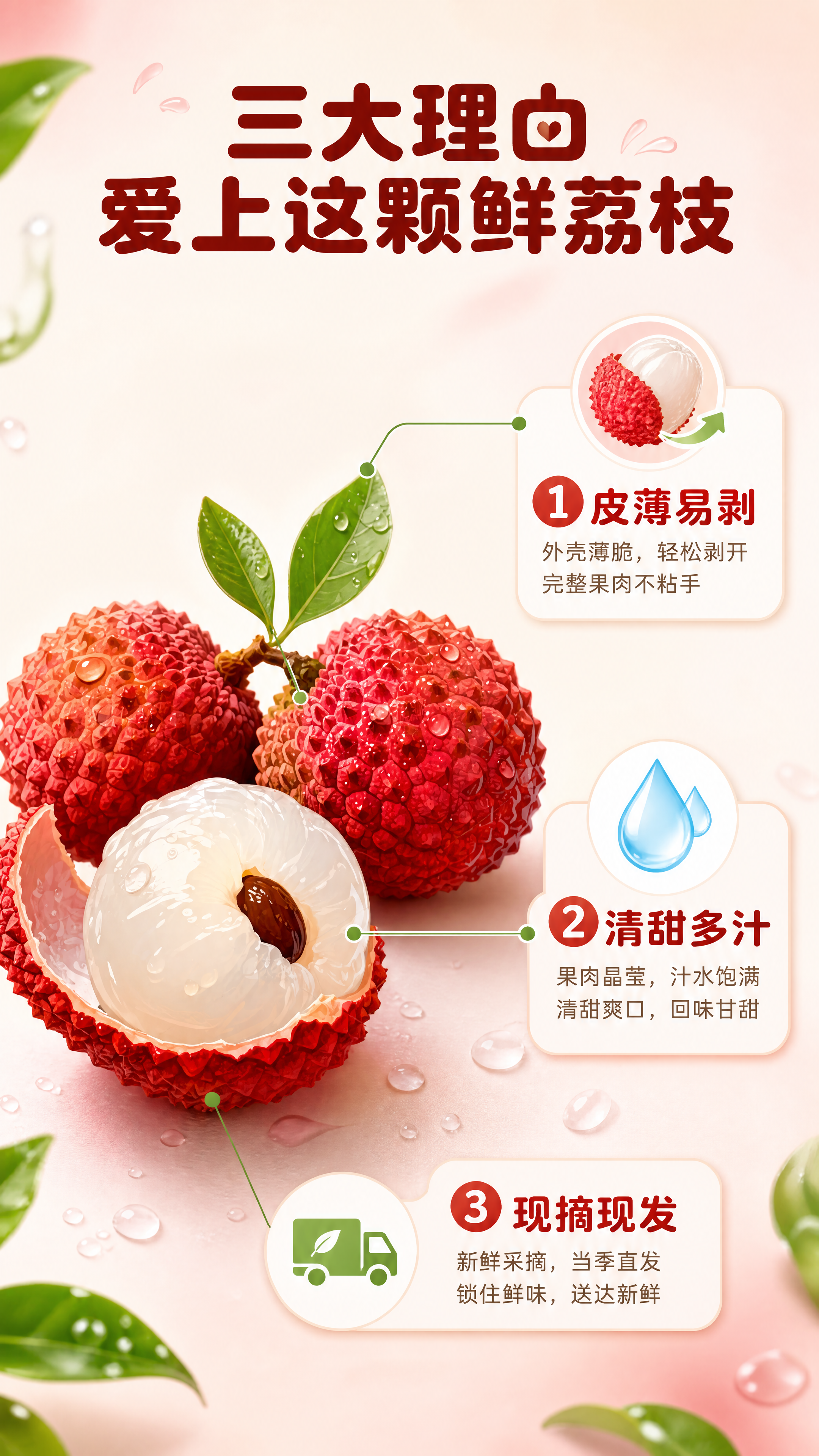 [商品] 使用【图1】新鲜荔枝；保留完整带枝荔枝（2颗以上）与… - 图片创意预览