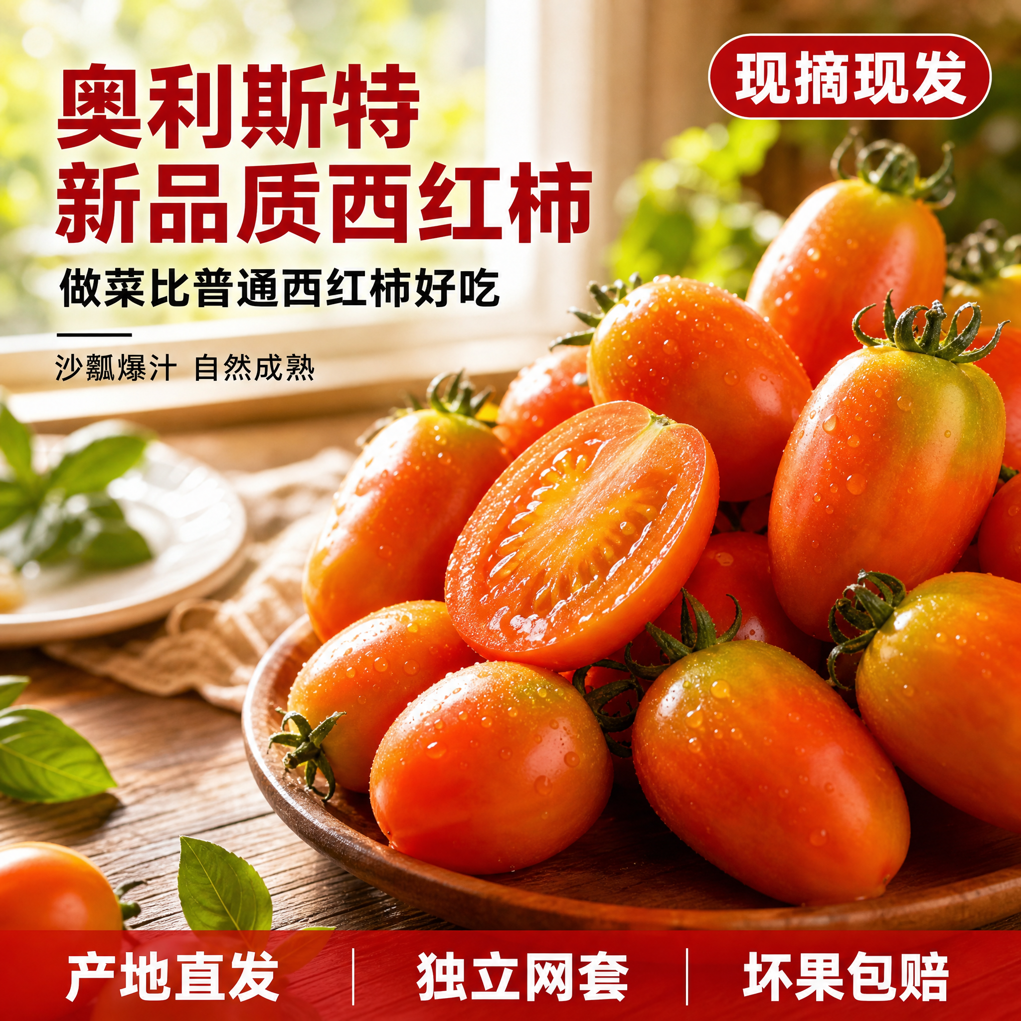 [主图-1] 奥利斯特西红柿首图 食欲爆汁场景。 [氛围风格]… - 图片创意预览