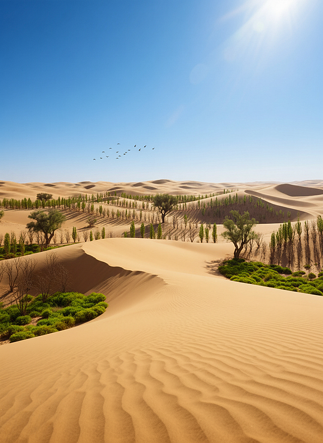 让沙漠穿越时间，预测随手拍沙漠的发展20年样子