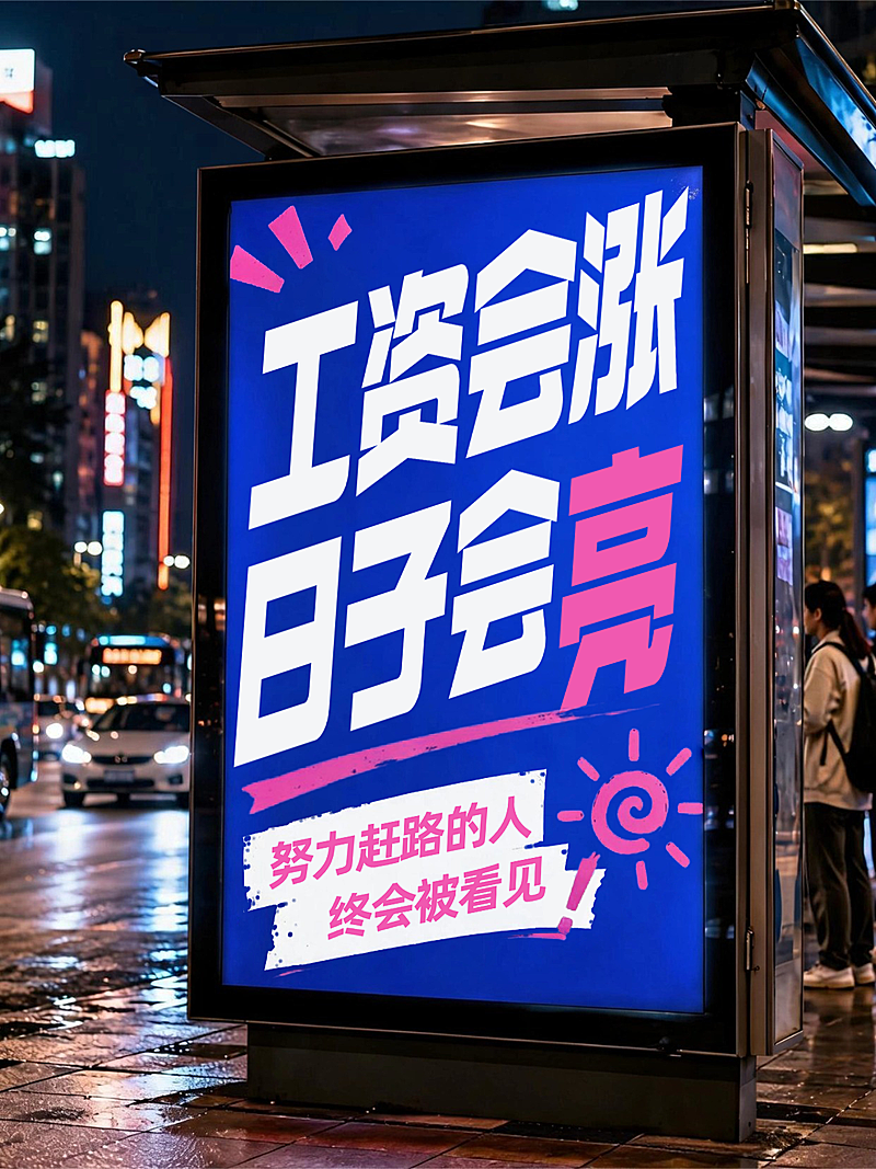 职场激励正能量文案分享大字实景风小红书封面