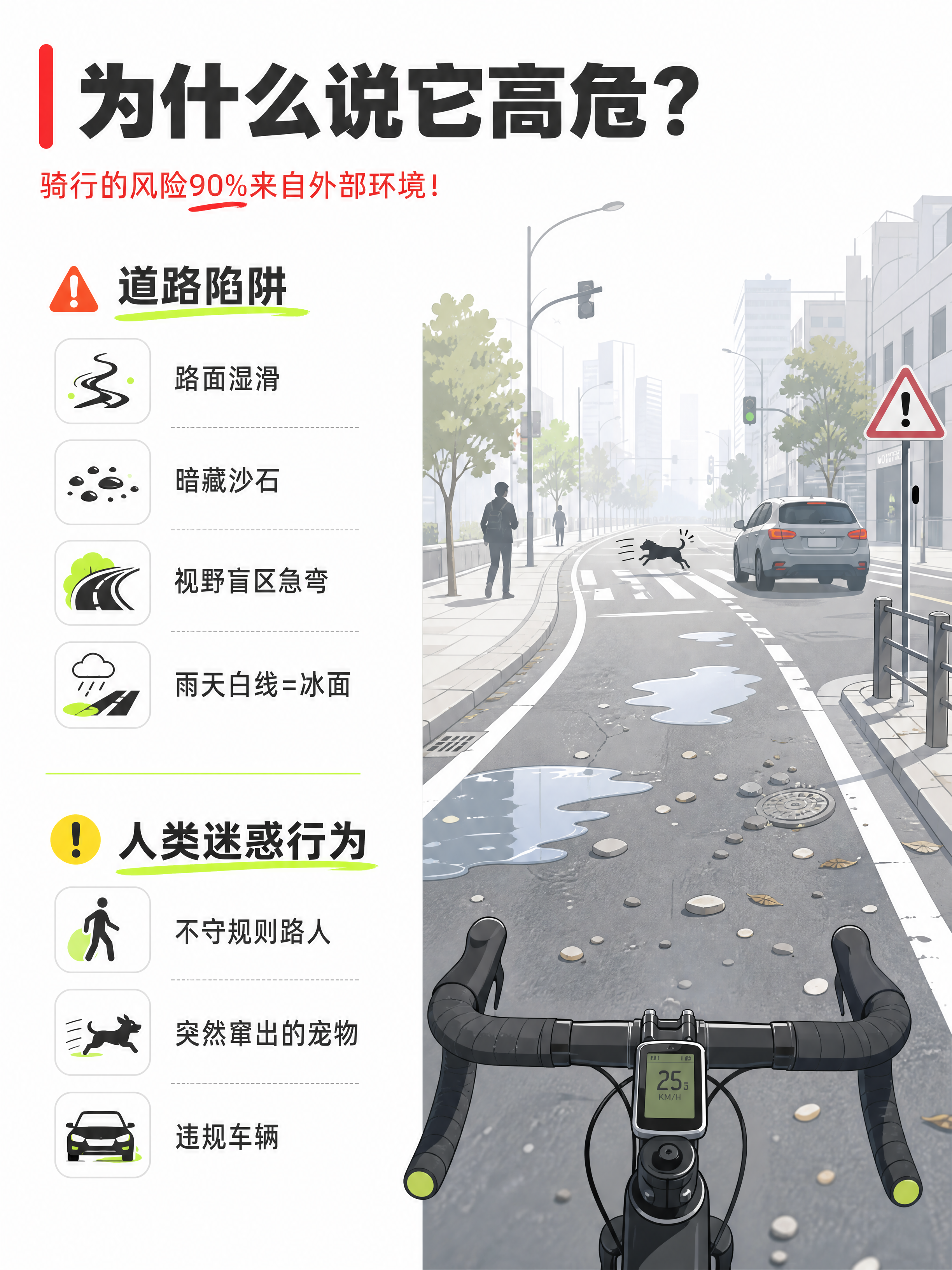 小红书图文内页，骑行科普插图风格，统一清新运动风，版式精美，信… - 图片创意预览