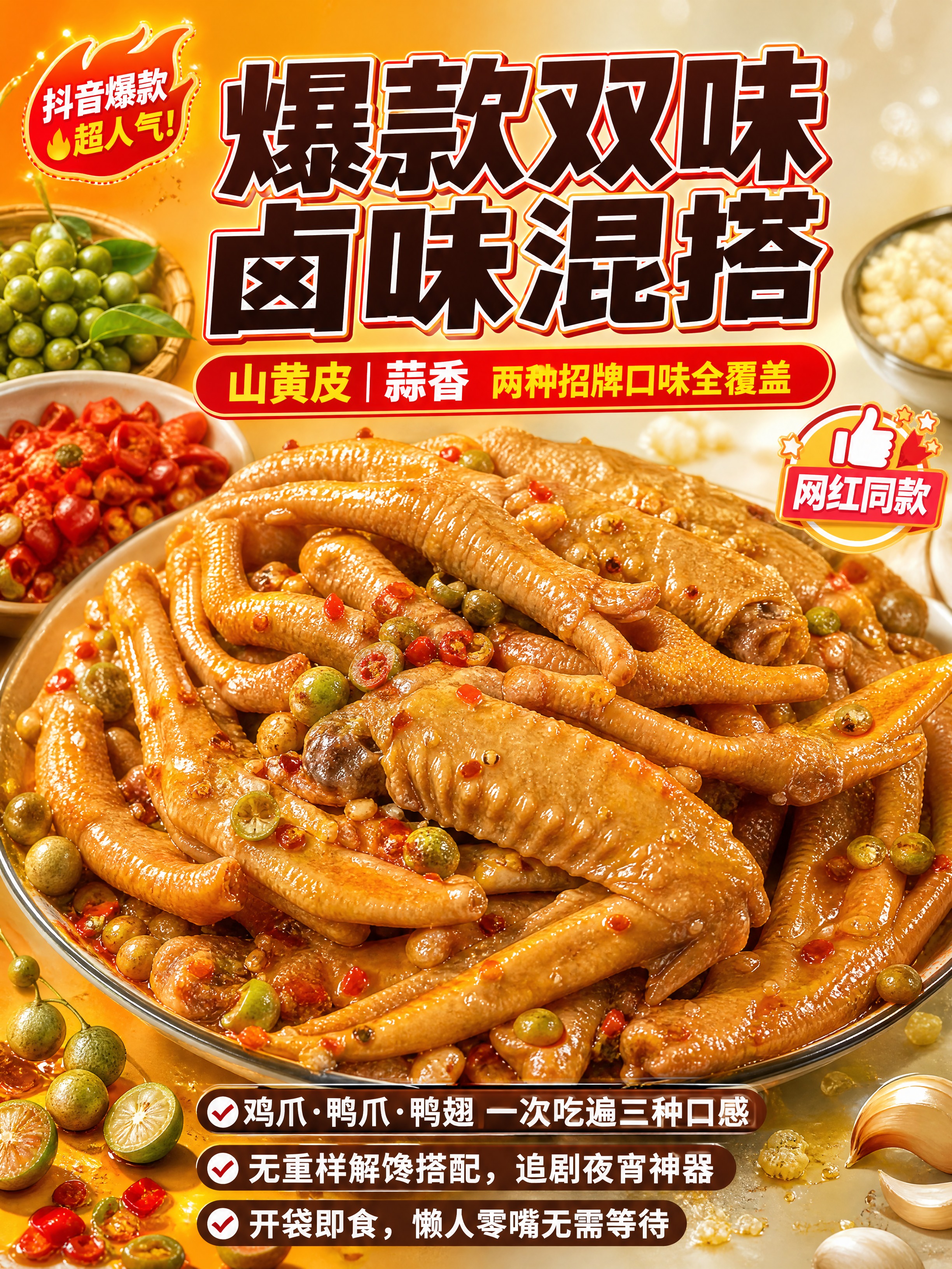 [商品] 使用【图2】鸭爪、【图3】鸭翅、【图4】鸡爪作为产品… - 图片创意预览