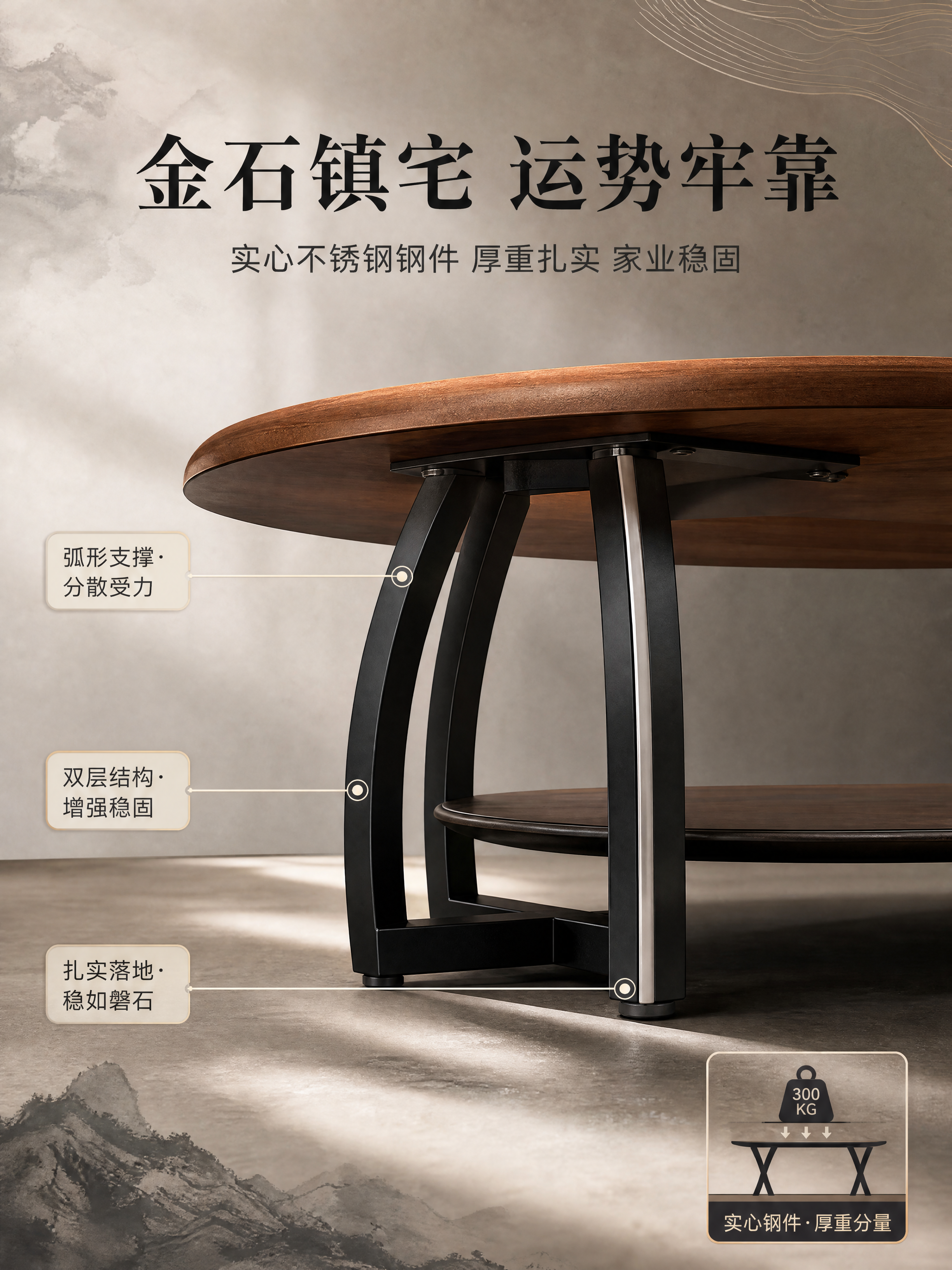 [商品] 使用【图1】椭圆主几的支架与桌腿结构；保留黑色金属支… - 图片创意预览