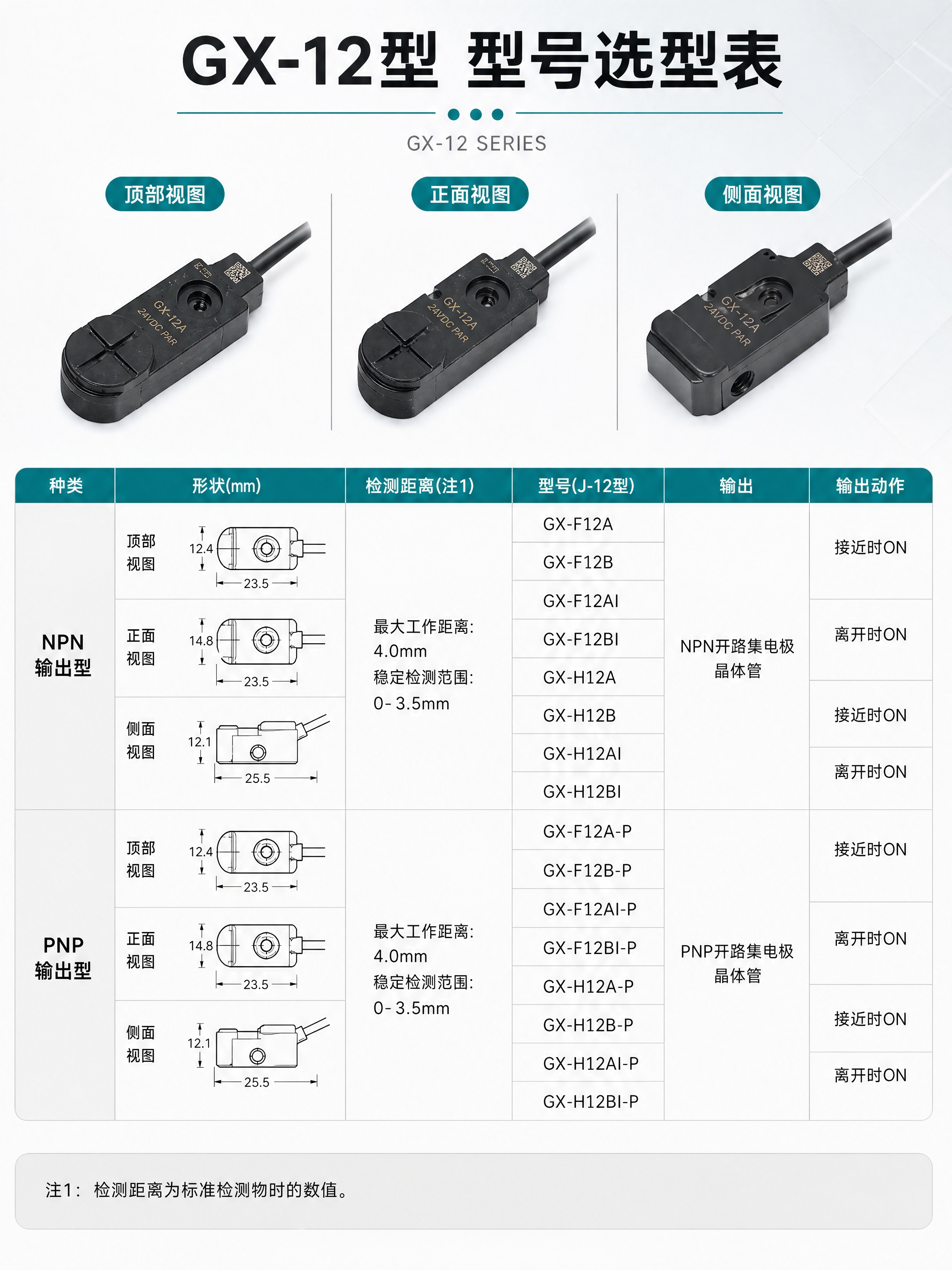[商品] 使用【图1】中GX-12型系列接近开关产品示意图（表… - 图片创意预览