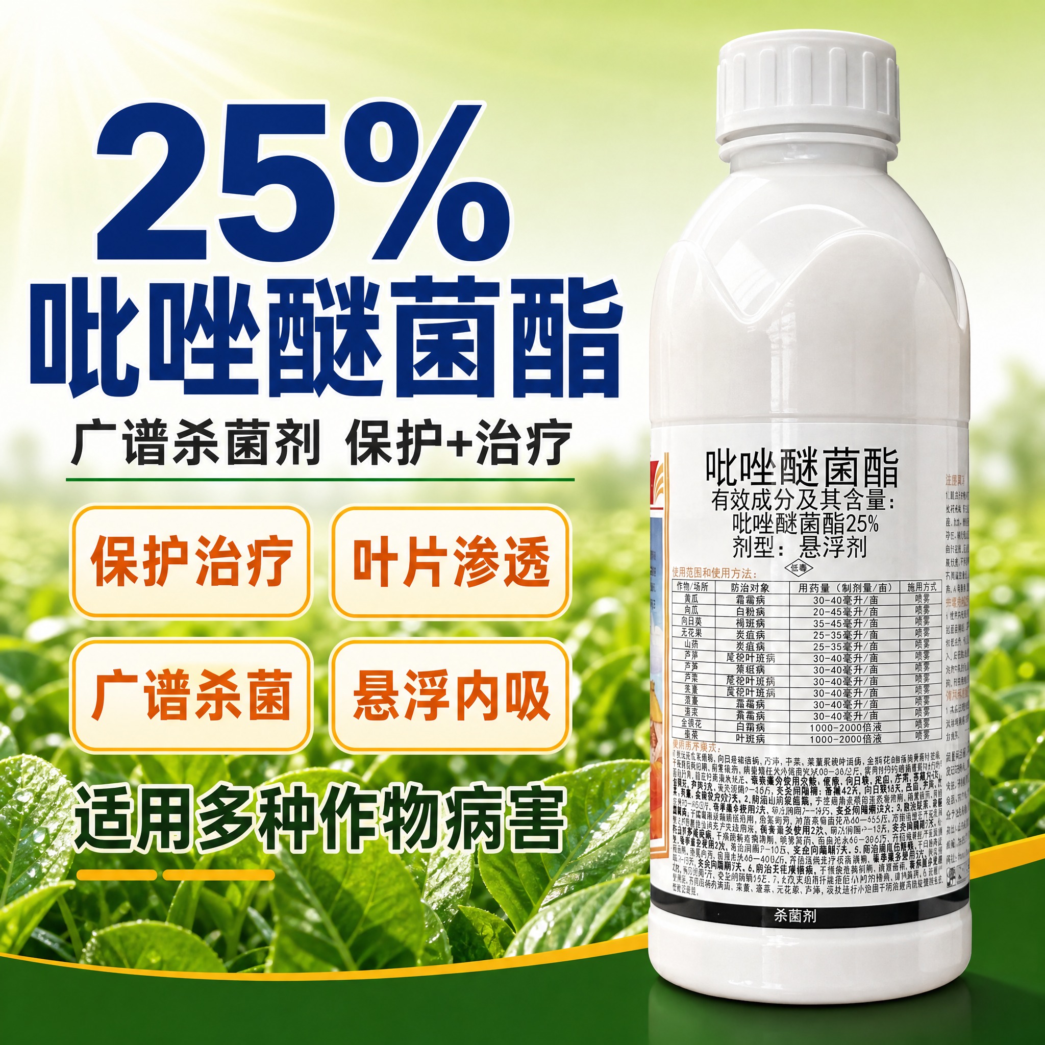 [主图-1] 25%吡唑醚菌酯悬浮剂首图，突出广谱杀菌核心卖点… - 图片创意预览
