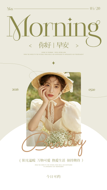 美业活动海报轻奢高级感海报美业早安图预览效果