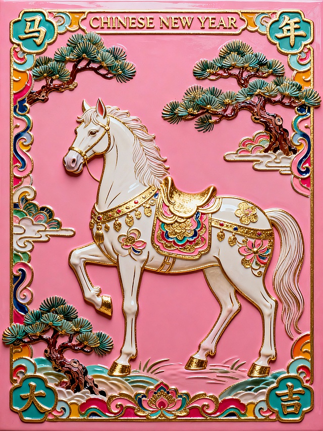 漆线雕 马 传统中国马