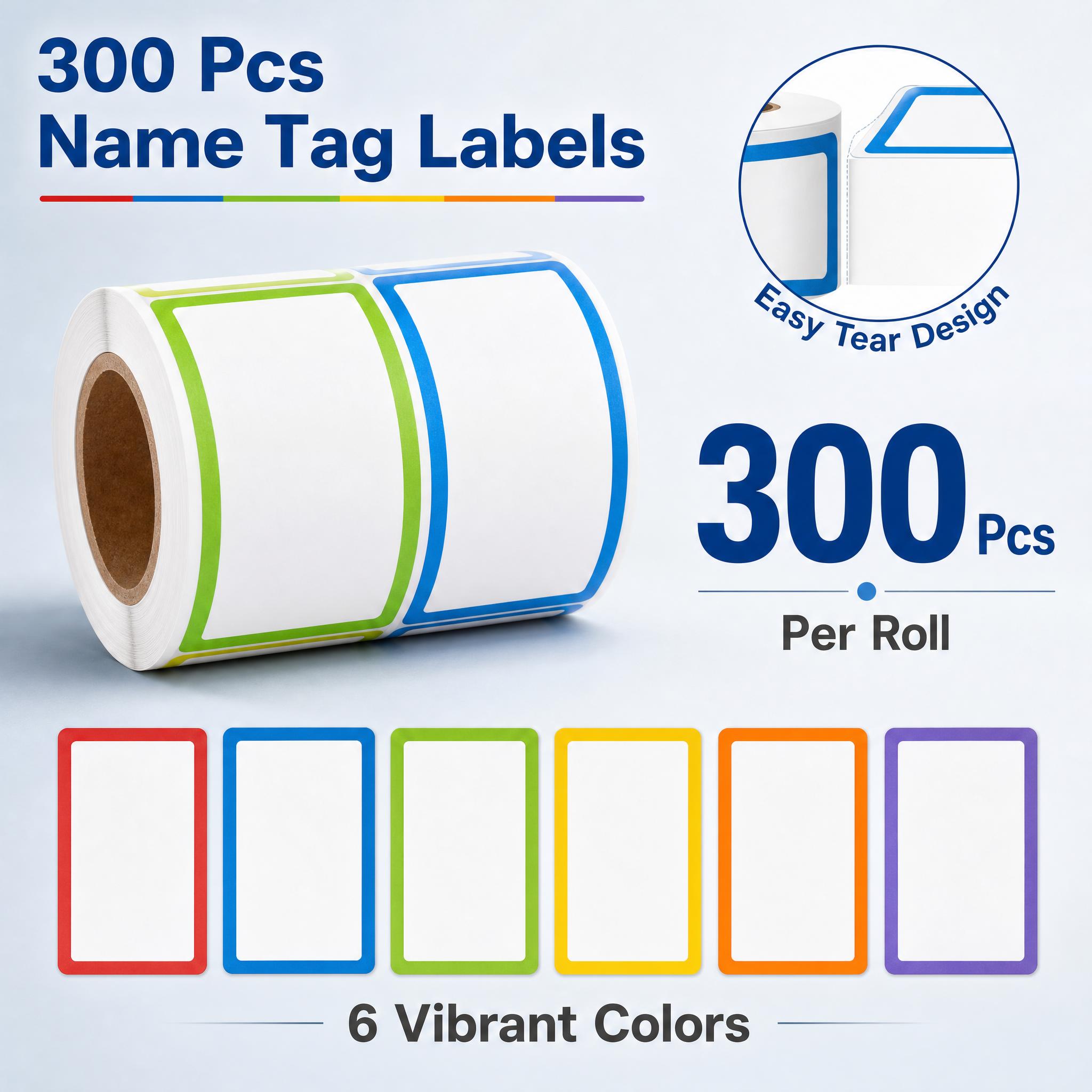 [主图-2] 300Pcs Colorful Blank Na… - 图片创意预览