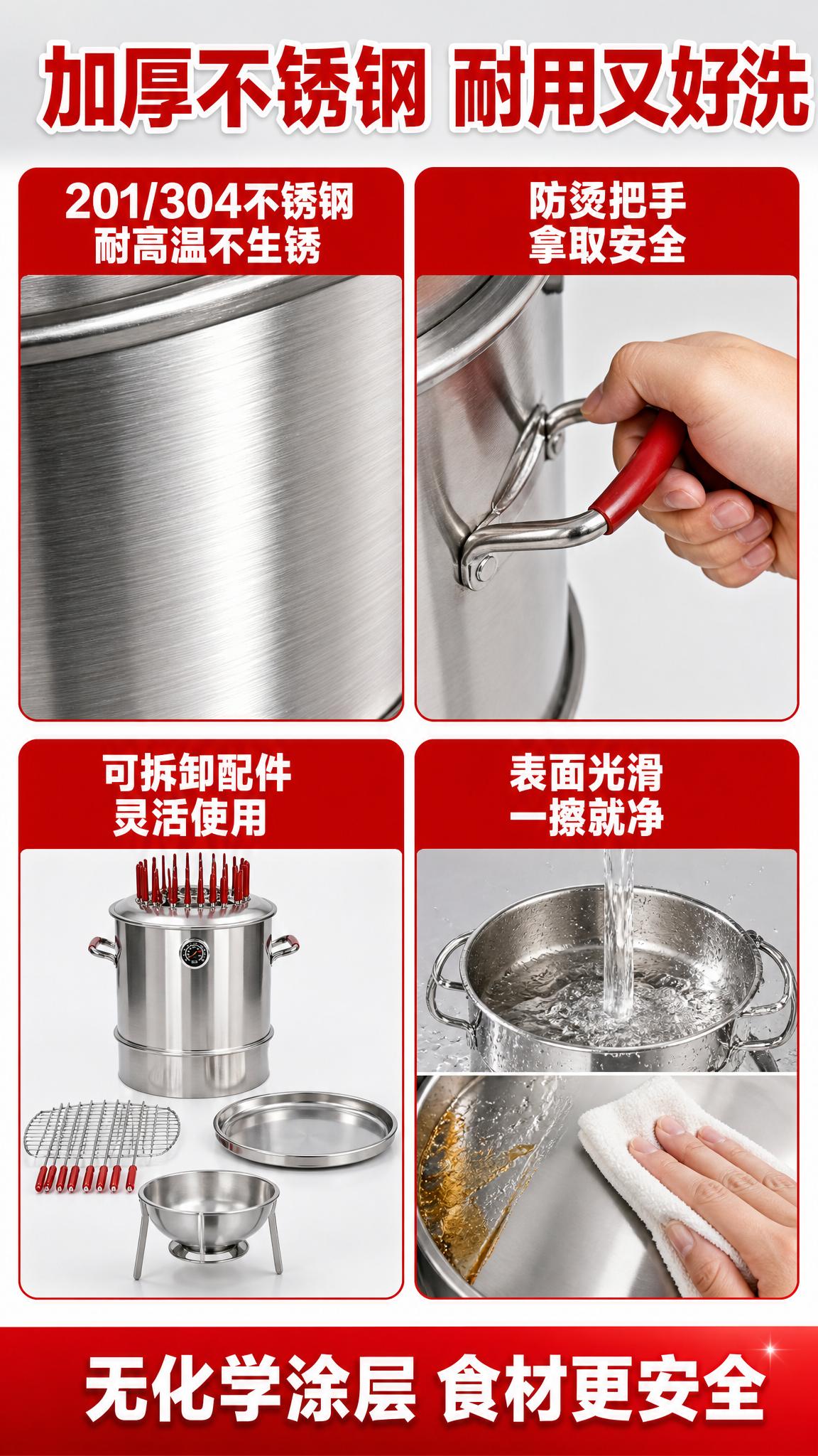 [详情页-第7张 材质细节] 不锈钢材质微距+可拆卸易清洗+防… - 图片创意预览