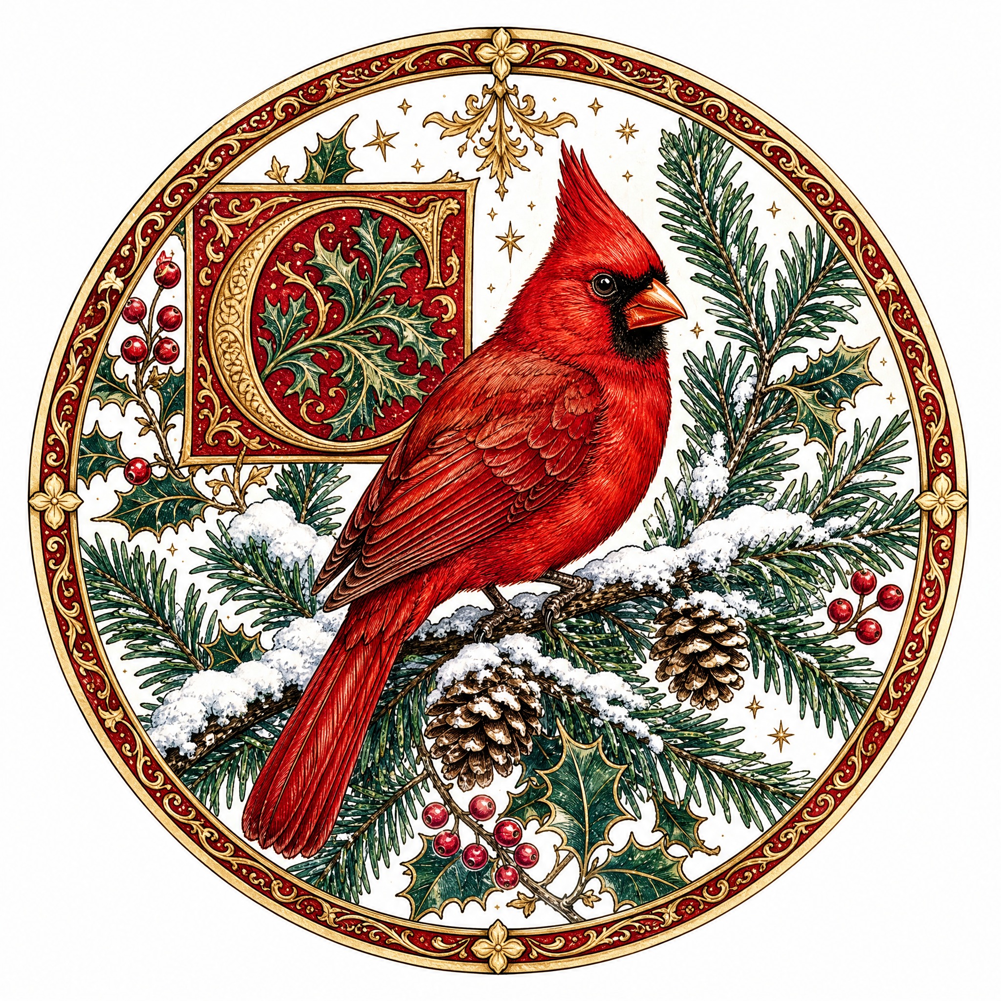Christmas sticker, medieval ill… - 图片创意预览