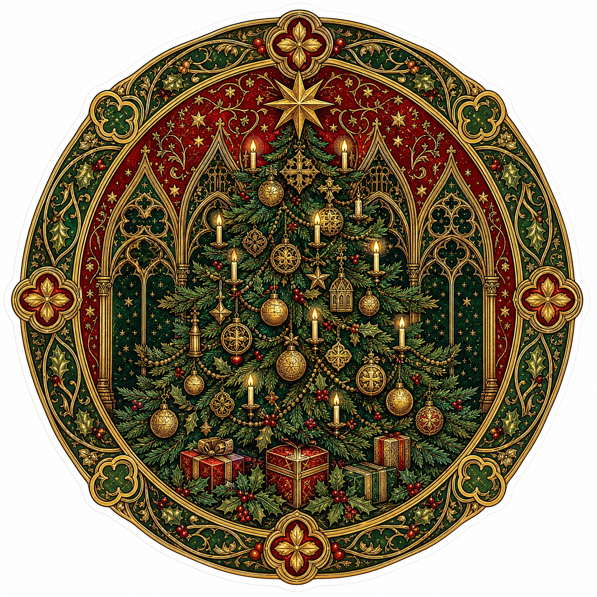 Christmas sticker, medieval ill… - 图片创意预览