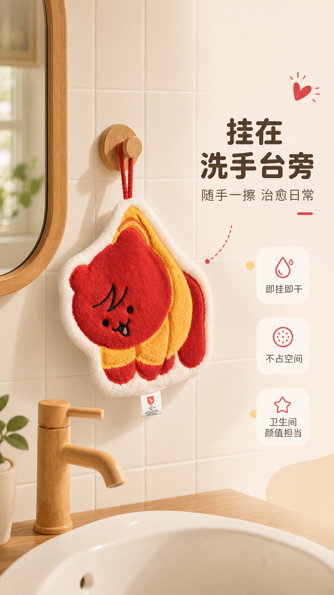 [商品] 使用【图2】红色款Jody擦手巾正面悬挂图；保留红色… - 图片创意预览