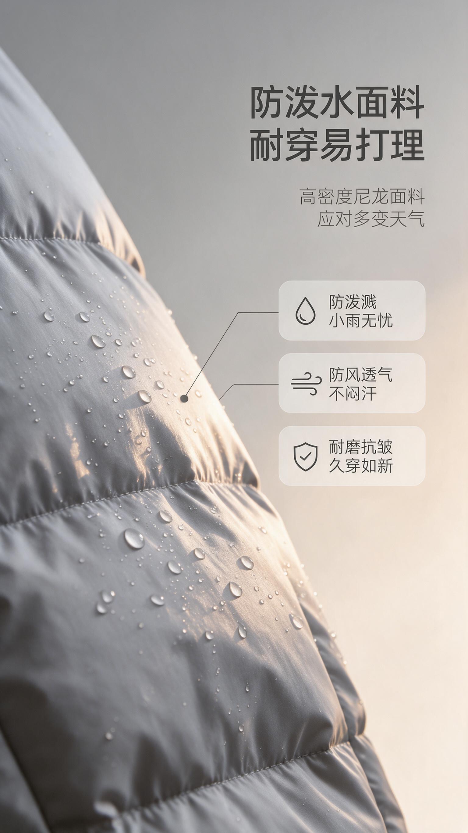 [商品] 使用【图1】浅灰色男士立领短款轻薄羽绒服；商品处理：… - 图片创意预览