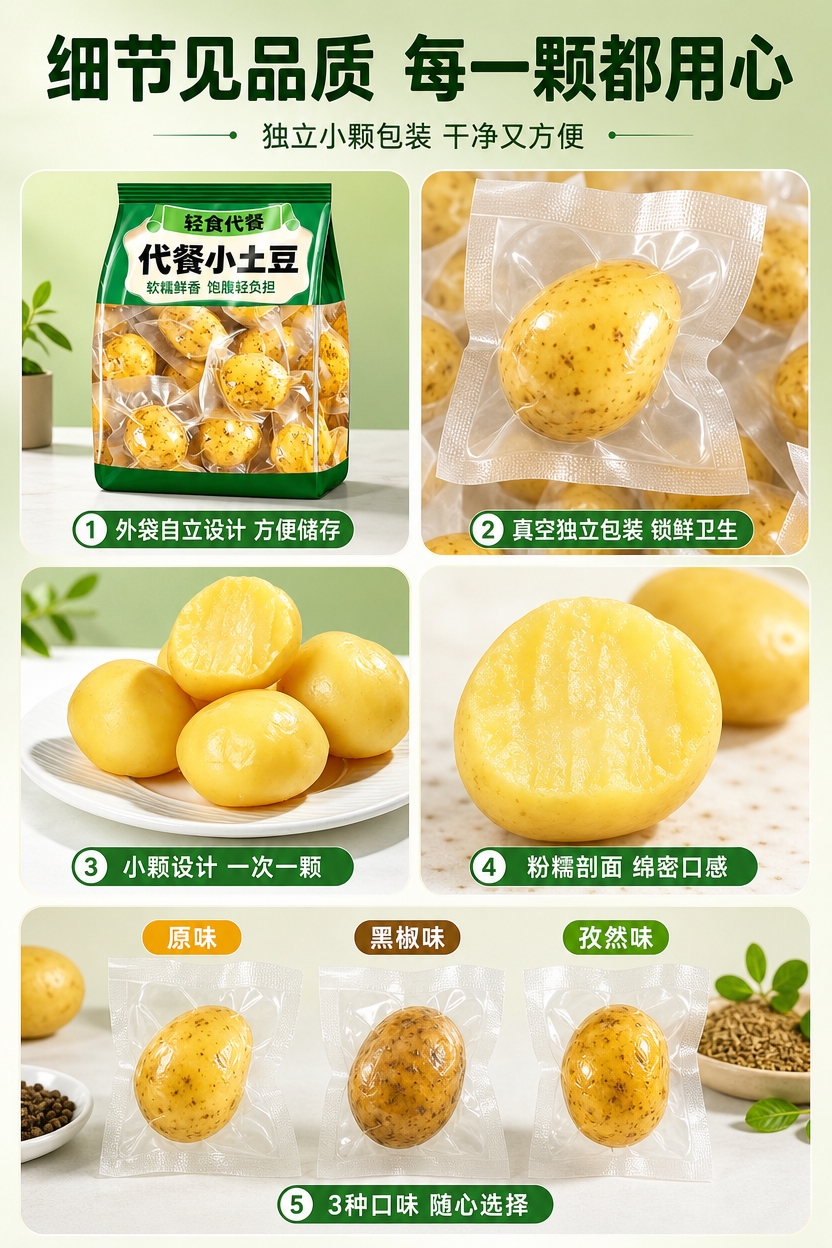 [商品] 使用【图1】代餐小土豆实物和【图2】外包装袋及独立真… - 图片创意预览
