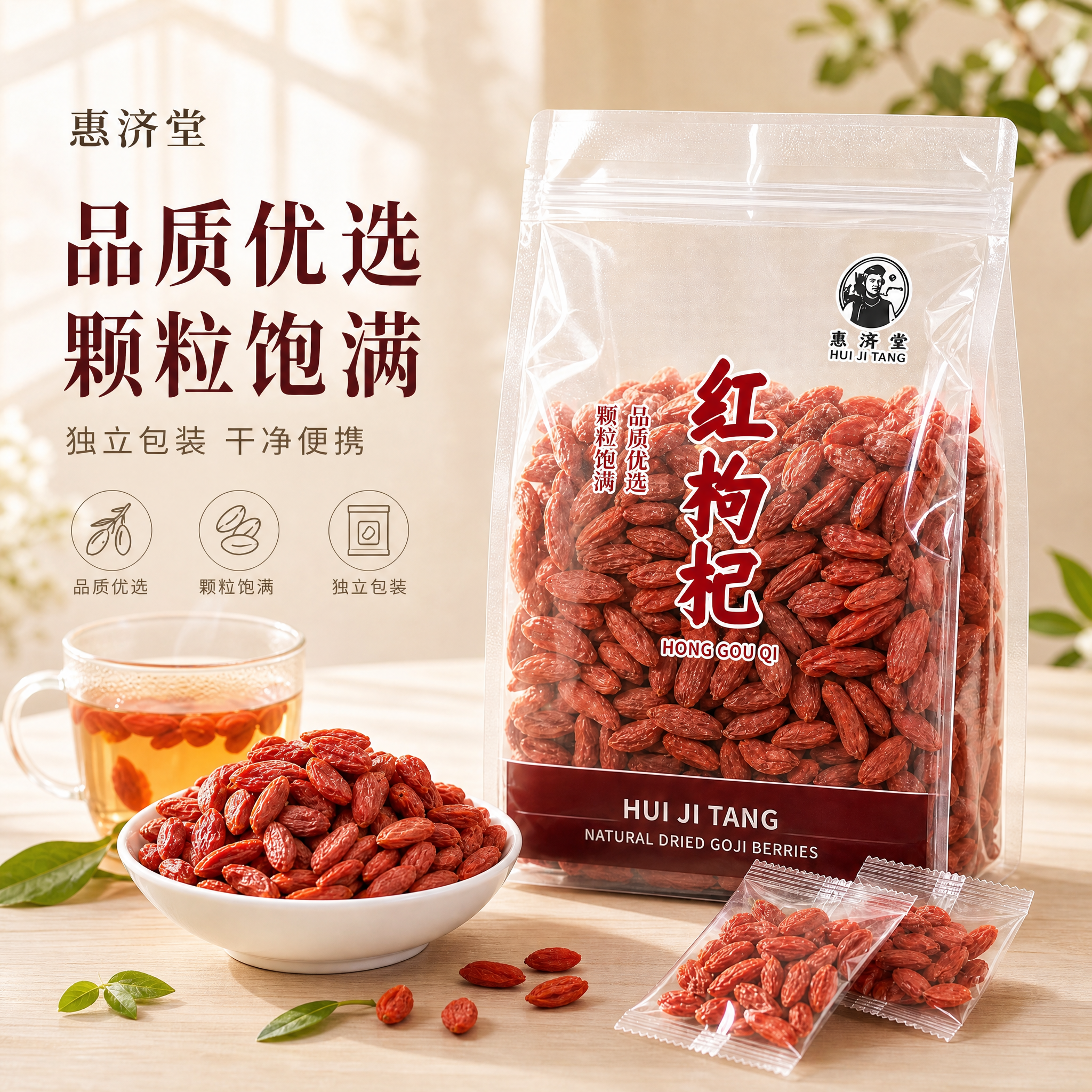 [单张主图] 红枸杞，淘宝/天猫1:1电商主图，高级氛围感路线… - 图片创意预览