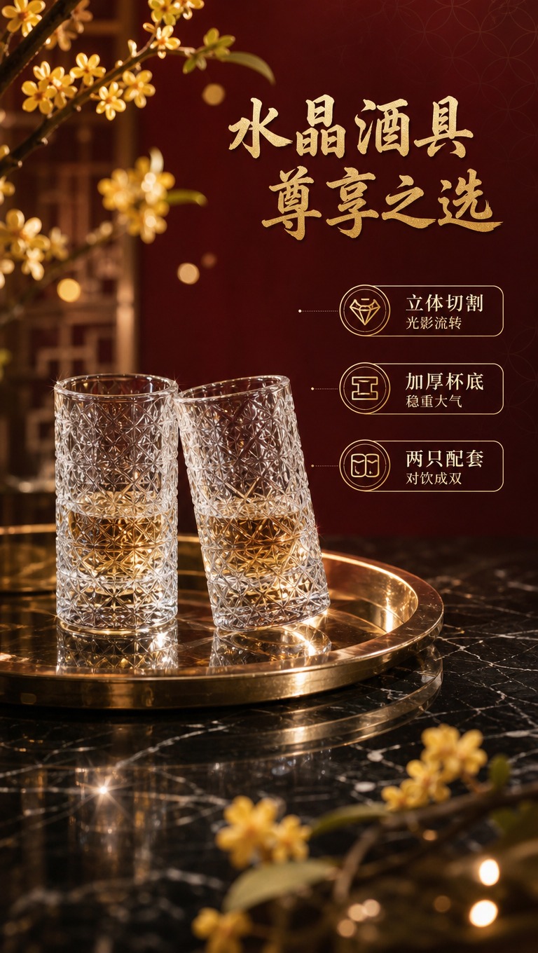 [商品] 使用【图2】【图3】中的水晶玻璃酒杯；保留直筒杯型、… - 图片创意预览