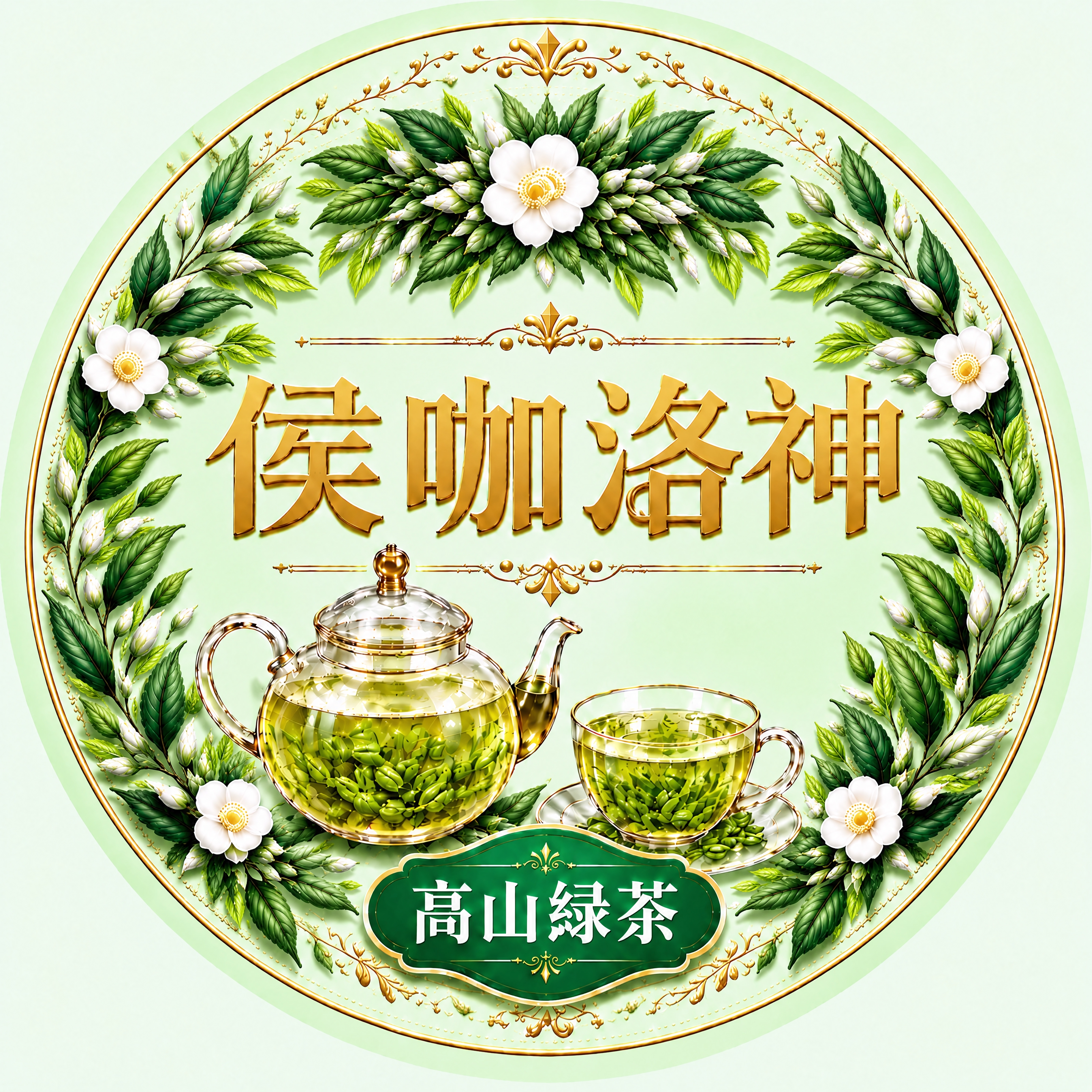 基于参考图修改，在四周的枝条上增加20%的嫩绿色叶子（鲜嫩的茶… - 图片创意预览