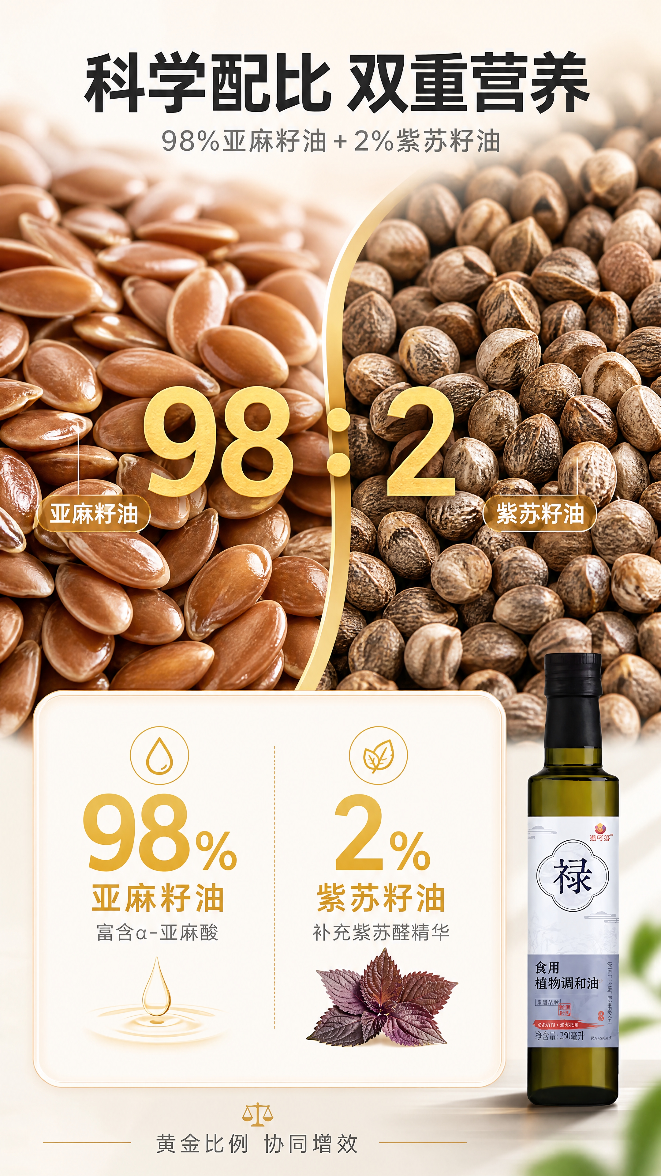 [商品] 成分原料专页，产品瓶身缩小置于画面右下角作辅助展示，… - 图片创意预览