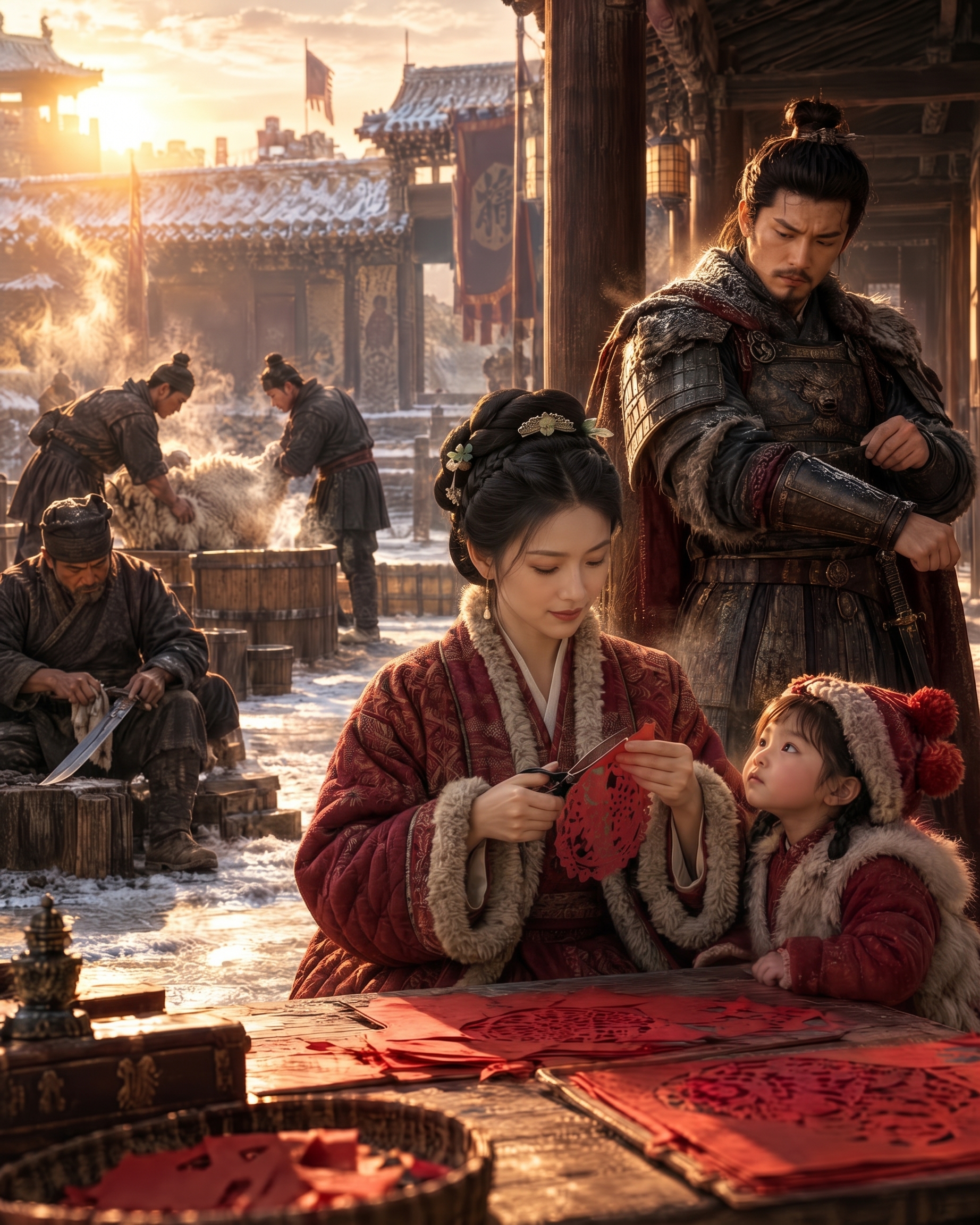 栁如月头发挽起来 已婚妇女 衣服再厚实点 不用非常华丽其他不变 - 图片创意预览