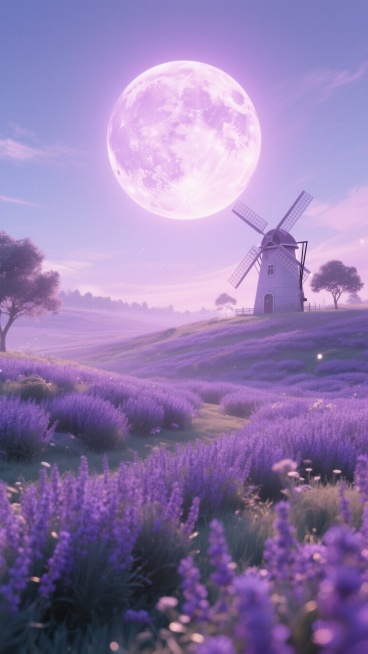 分析参考图，生成50张圆月的壁纸背景图。注意：每一张都是单独完整的图片，不要多张图拼接；每一张图中只能有一个月亮，不能有多个月亮同时存在。预览效果